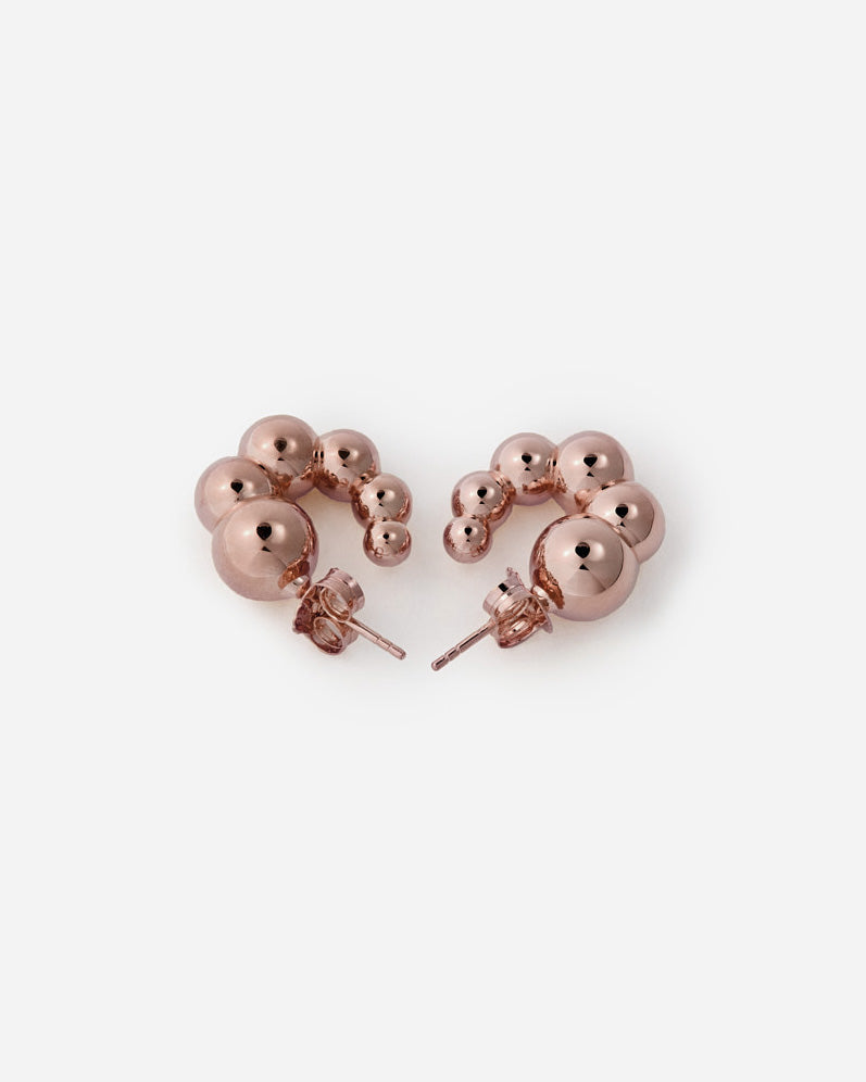 Bubble Glam Hoop Earrings  - Rose Gold Vermeil