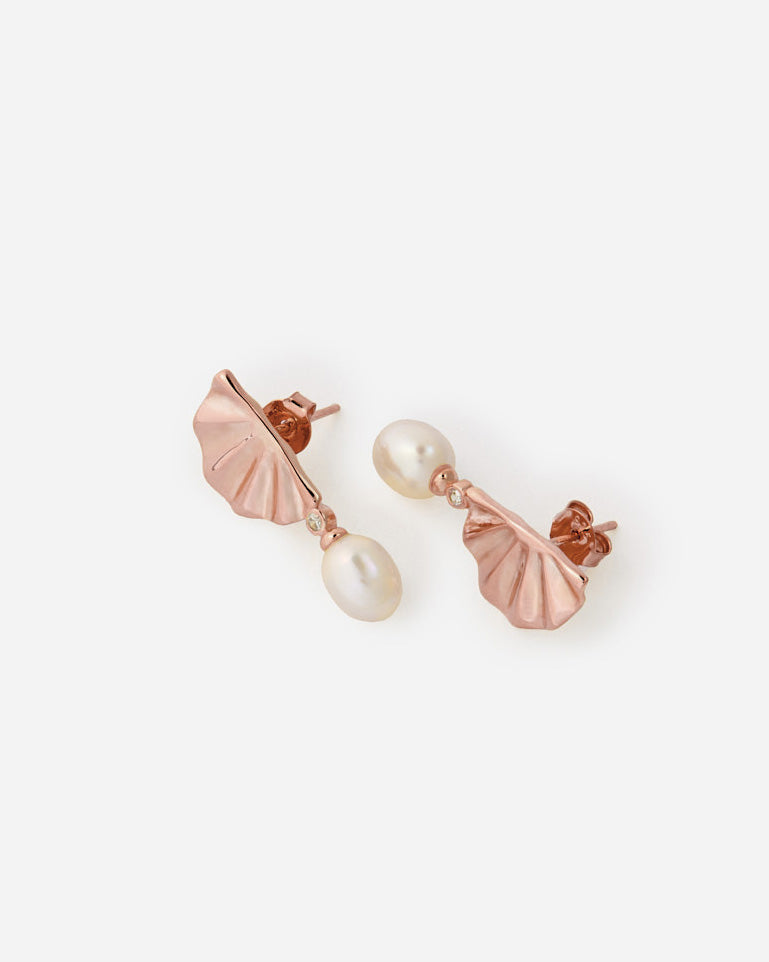 Pearl Detail Drop Earring - Rose Gold Vermeil