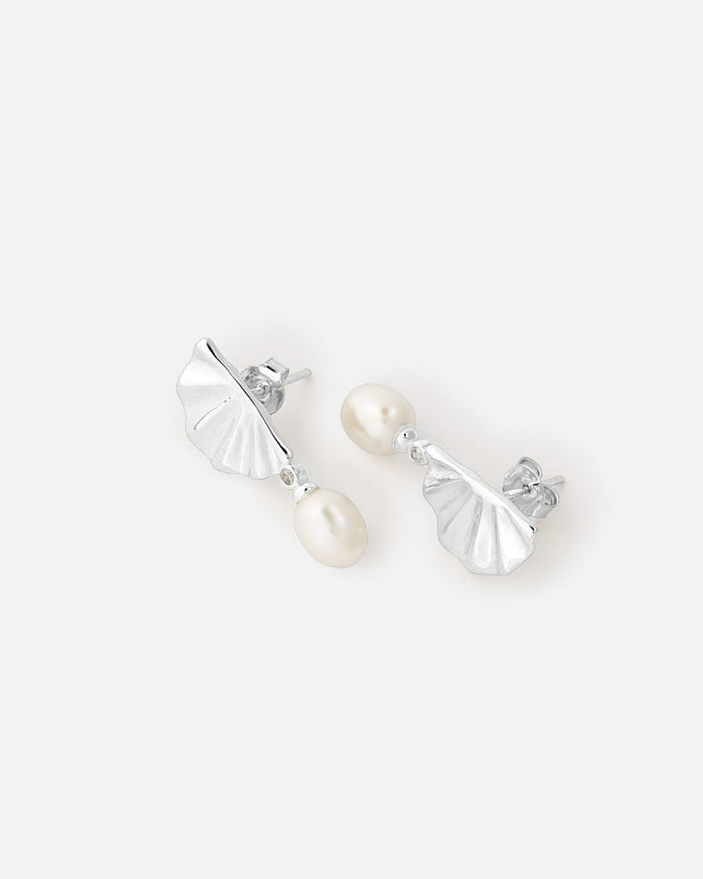 Pearl Detail Drop Earring - 925k Sterling Silver