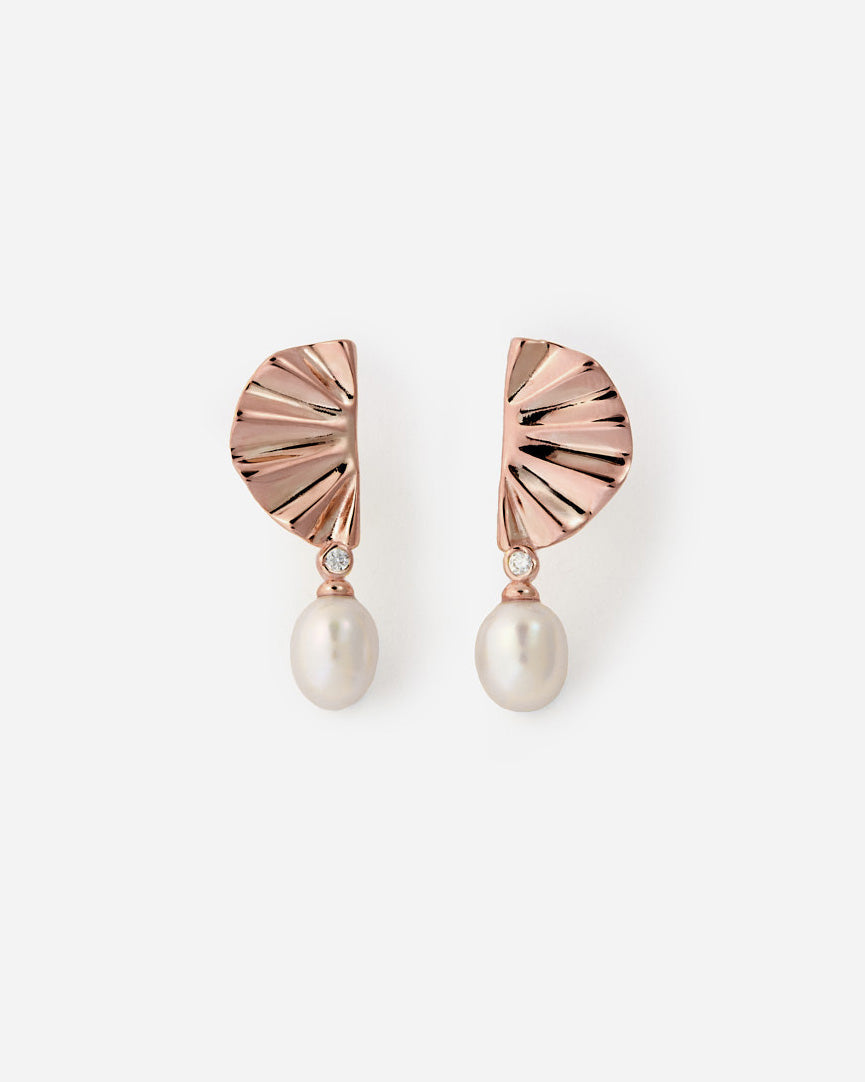 Pearl Detail Drop Earring - Rose Gold Vermeil