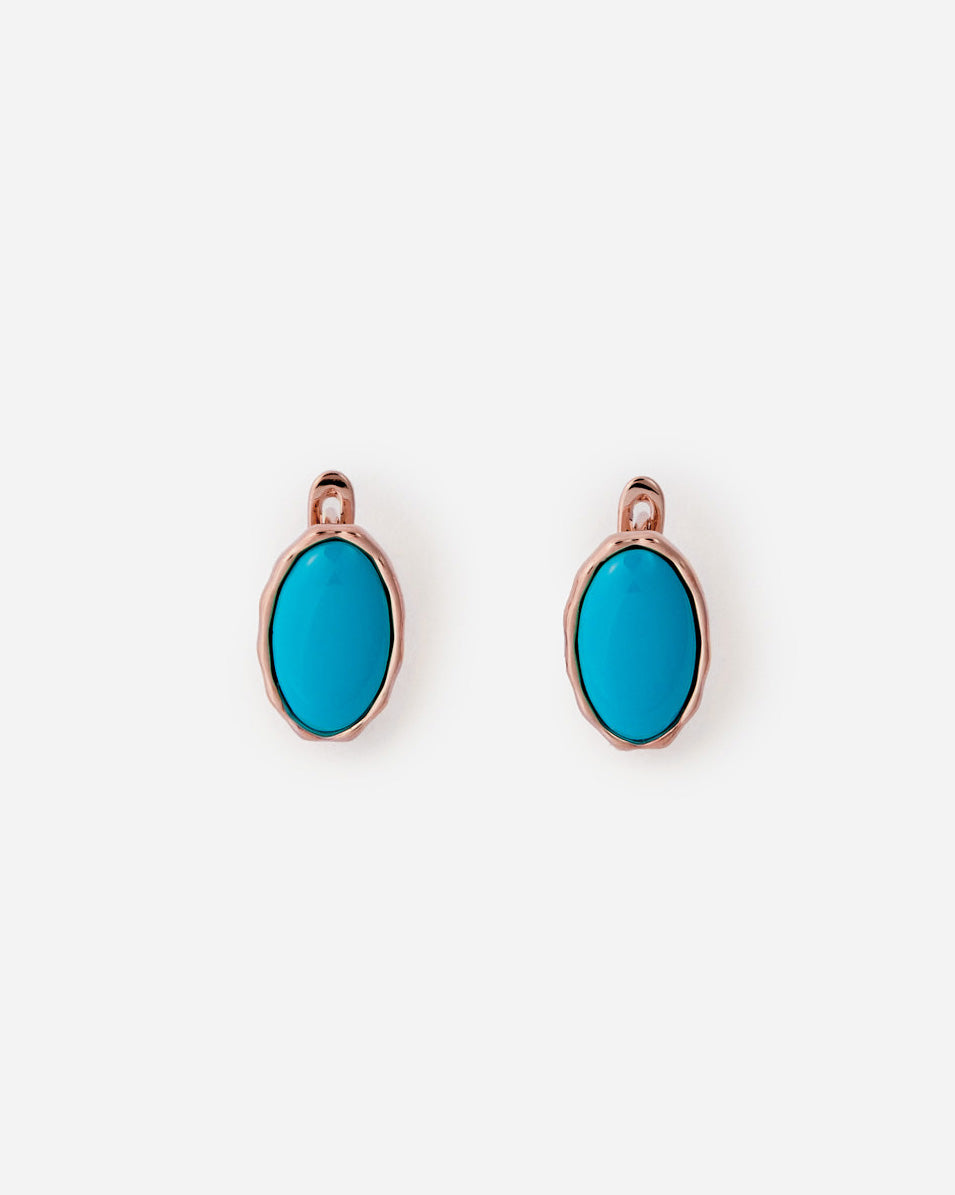 Turquoise Oval Clip-On Earrings - Turquoise Jewelry