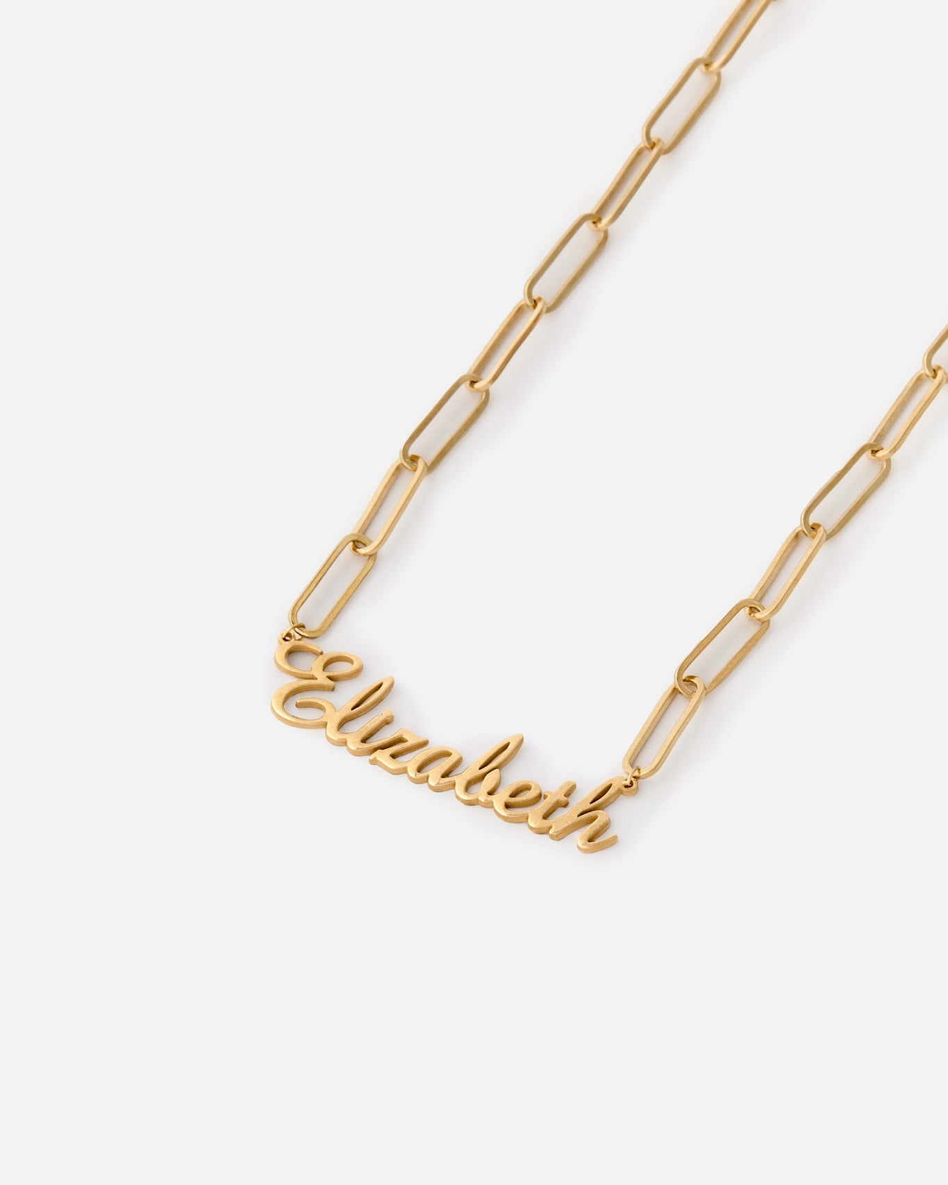 Name Necklace with Tiny Link Chain - 18k Gold Vermeil