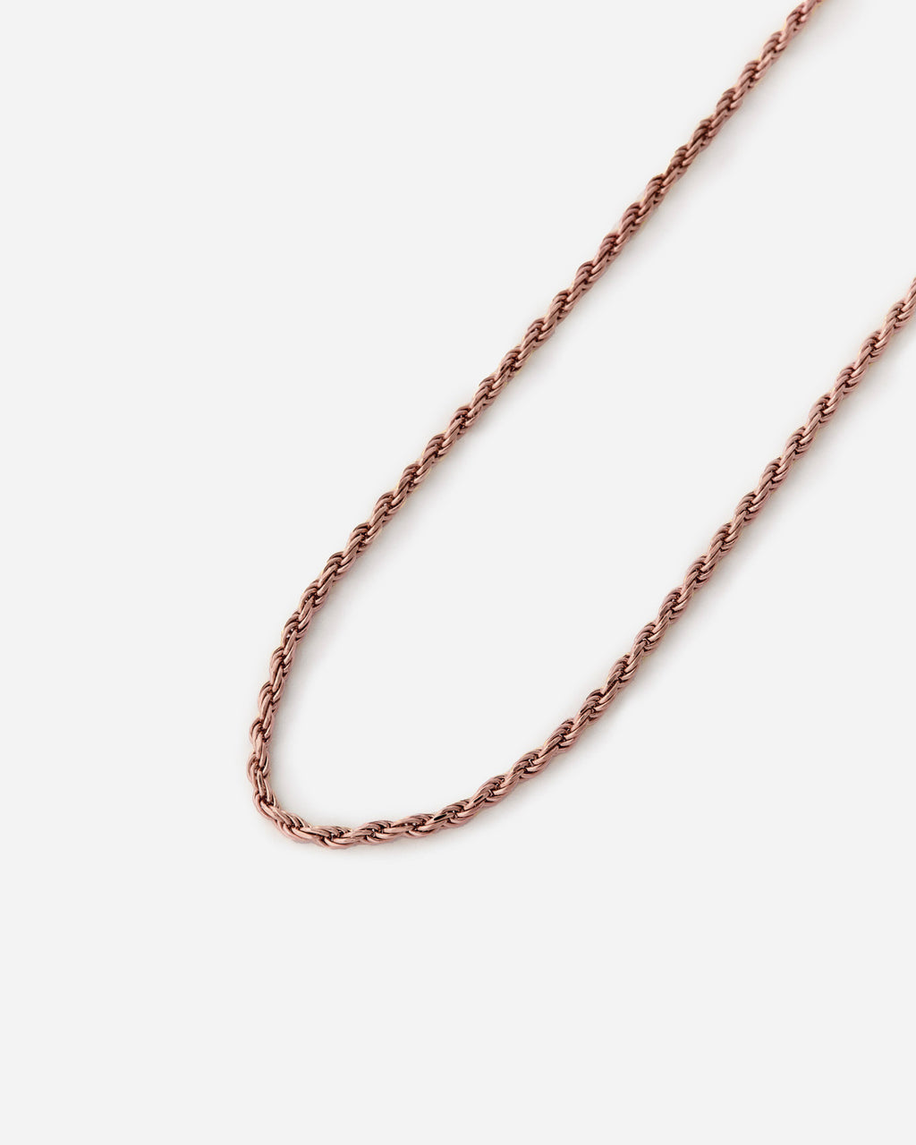 Twisted Elegance Rope Chain Necklace - Rose Gold Vermeil
