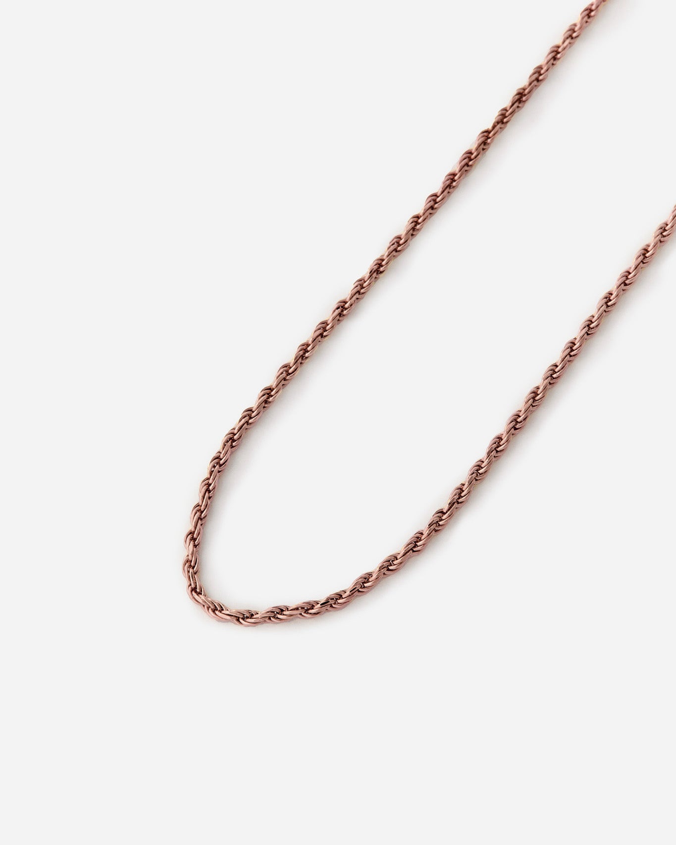 Twisted Elegance Rope Chain Necklace - Rose Gold Vermeil