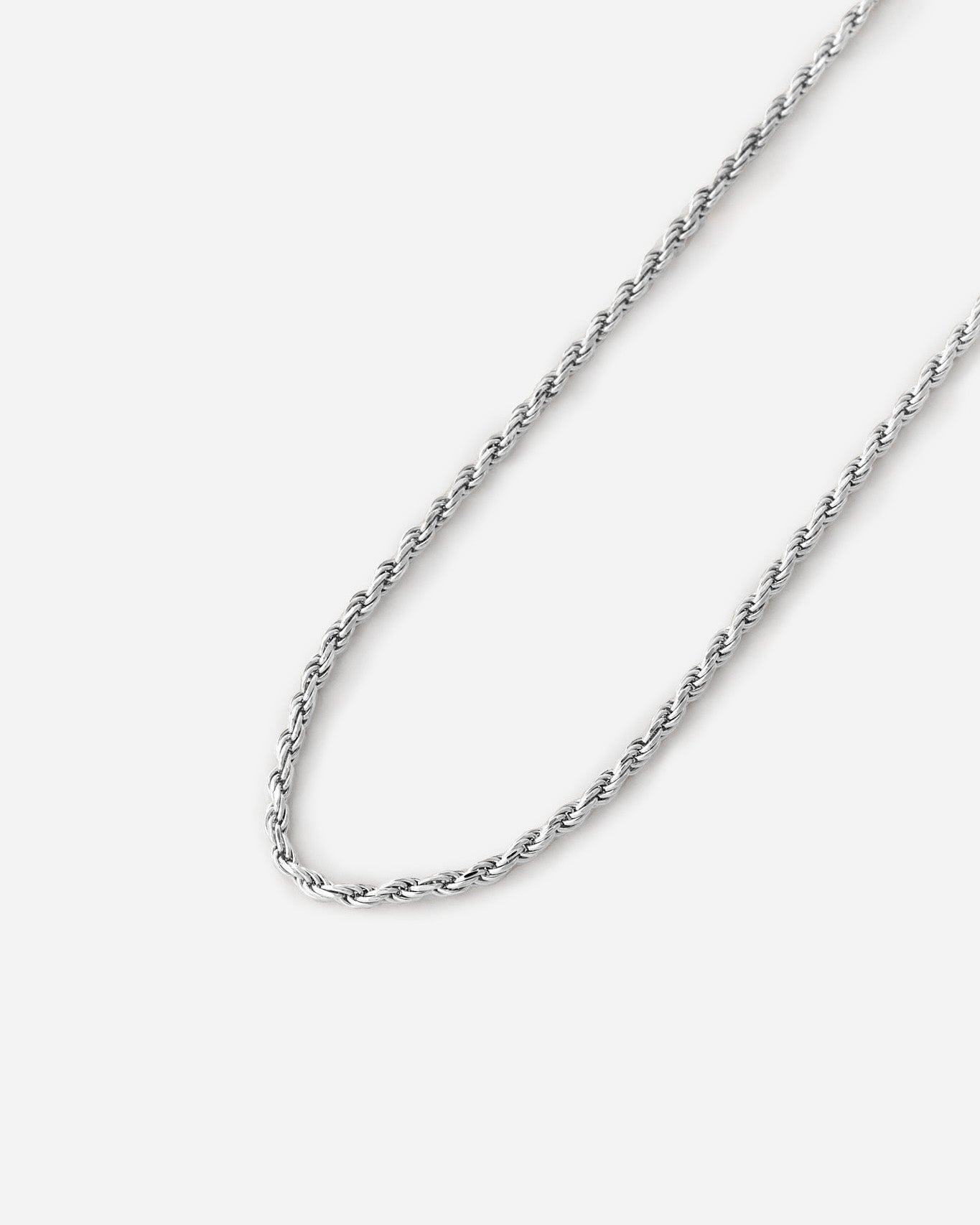 Twisted Elegance Rope Chain Necklace - 925k Sterling Silver