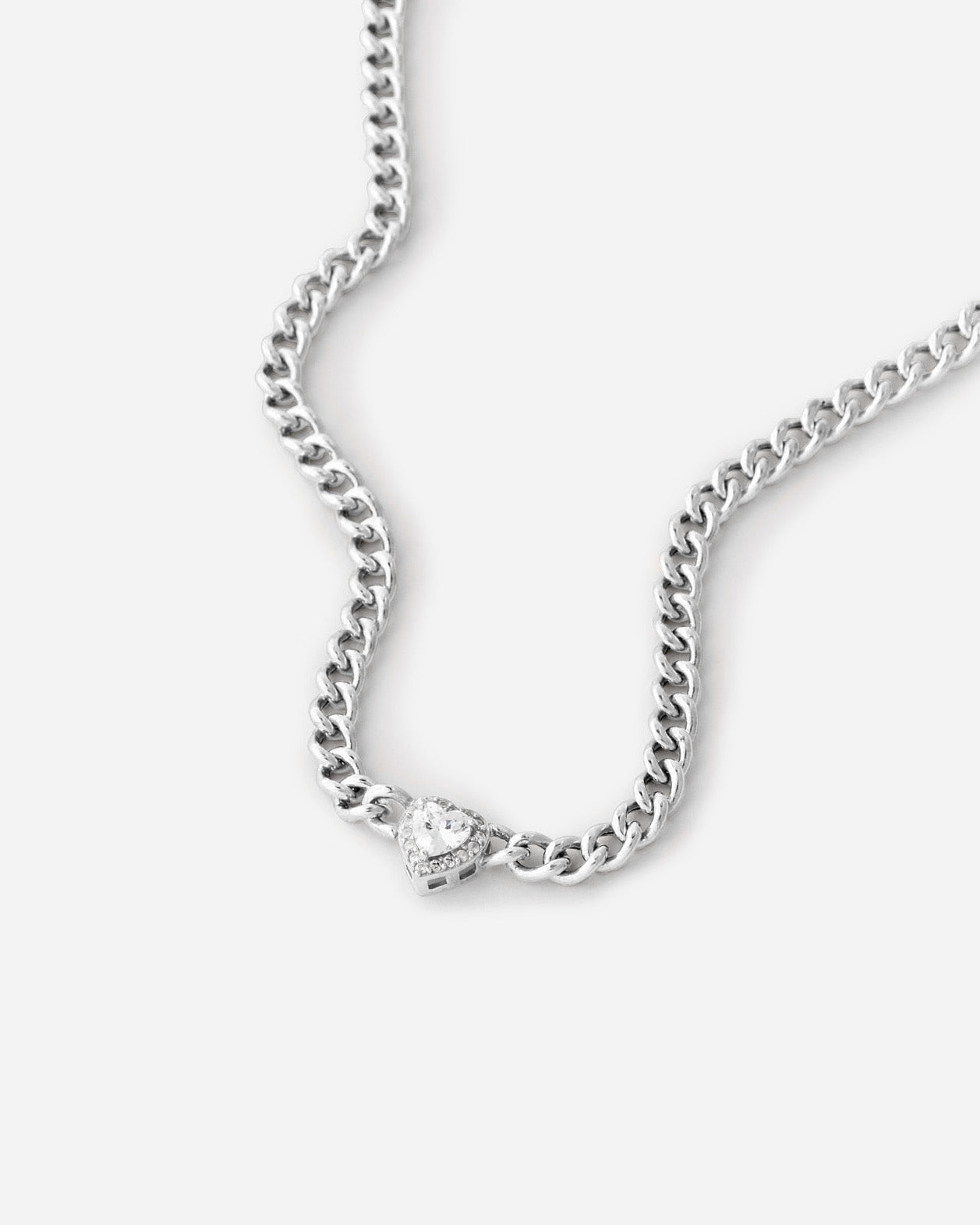 Heart Charm Cuban Link Necklace - Modern Jewelry