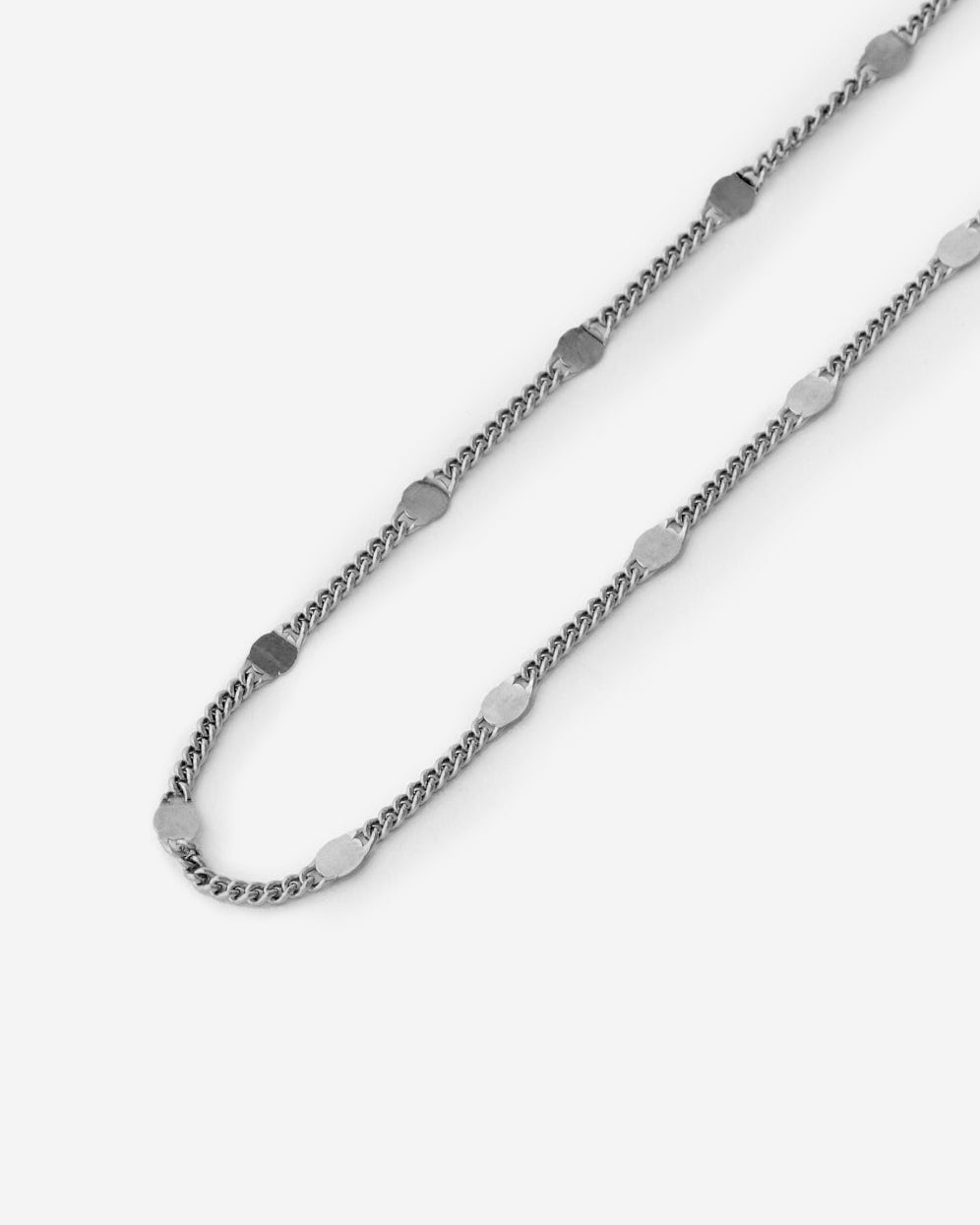 Modern Geometric Curb Chain Necklace - 925k Sterling Silver