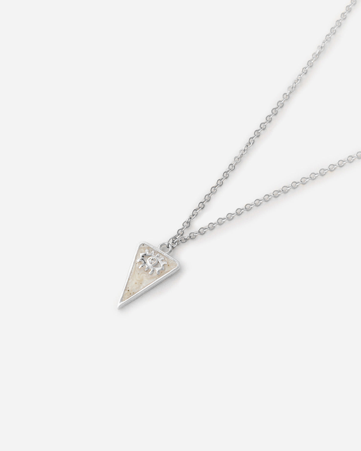 Evil Eye Symbol Triangle Pendant Necklace