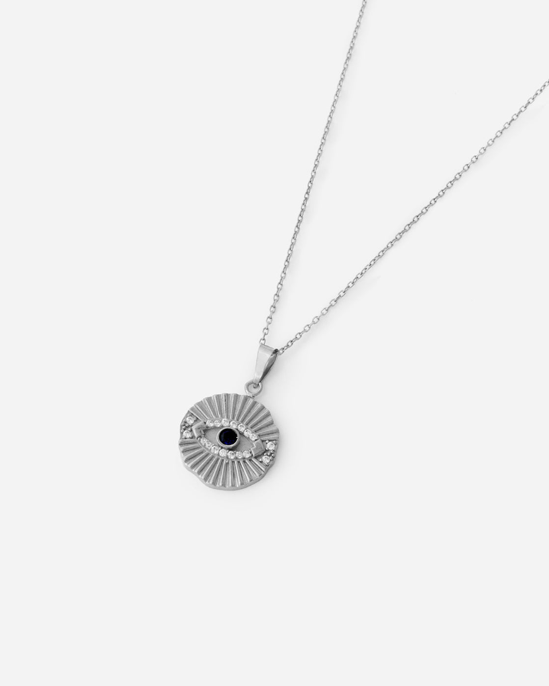 Protective Charm Evil Eye Necklace - 925k Sterling Silver