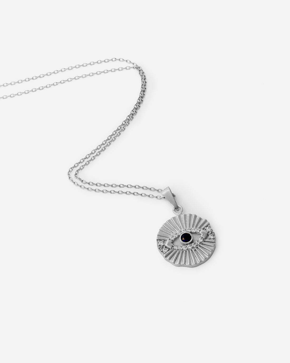 Protective Charm Evil Eye Necklace - 925k Sterling Silver