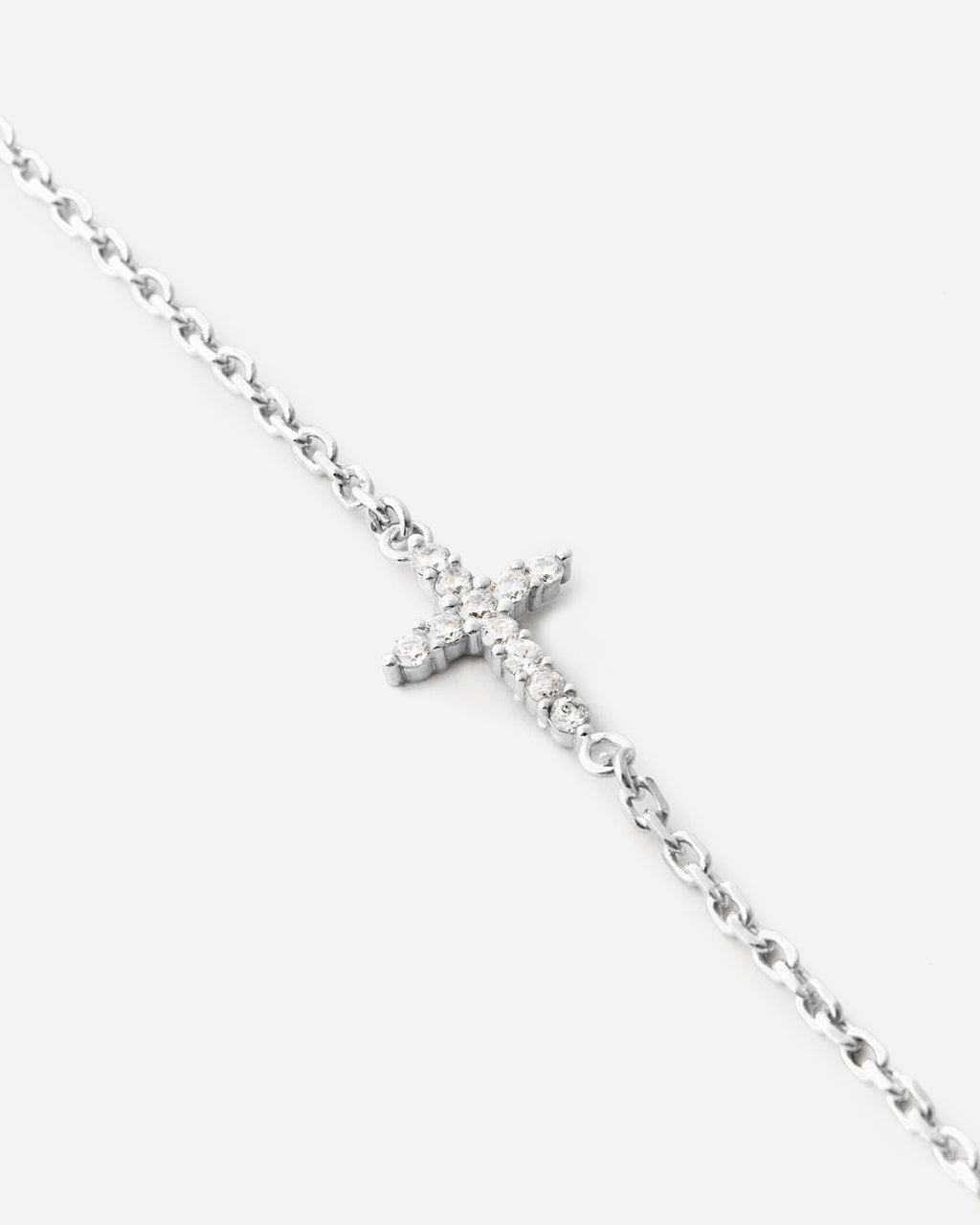 Dainty Gemstone Cross Bracelet - 925k Sterling Silver