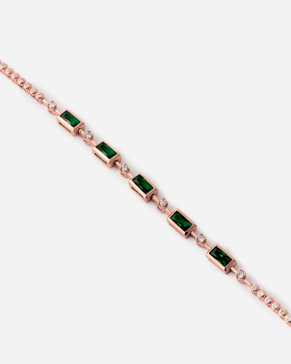 Emerald Accents Tennis Bracelet - 18k Rose Gold Vermeil