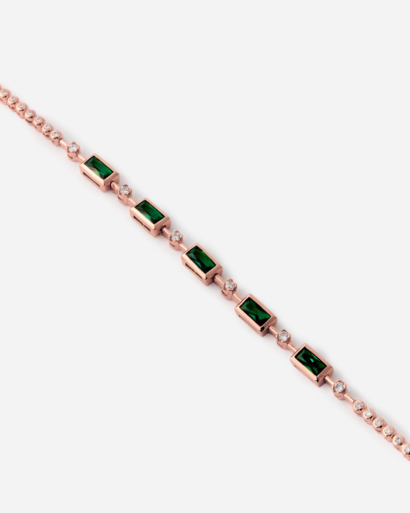Emerald Accents Tennis Bracelet - 18k Rose Gold Vermeil