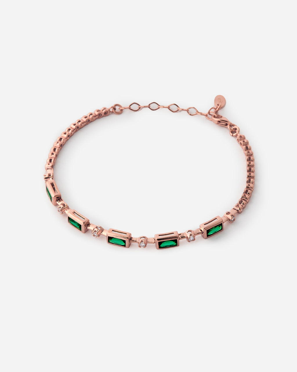 Emerald Accents Tennis Bracelet - 18k Rose Gold Vermeil