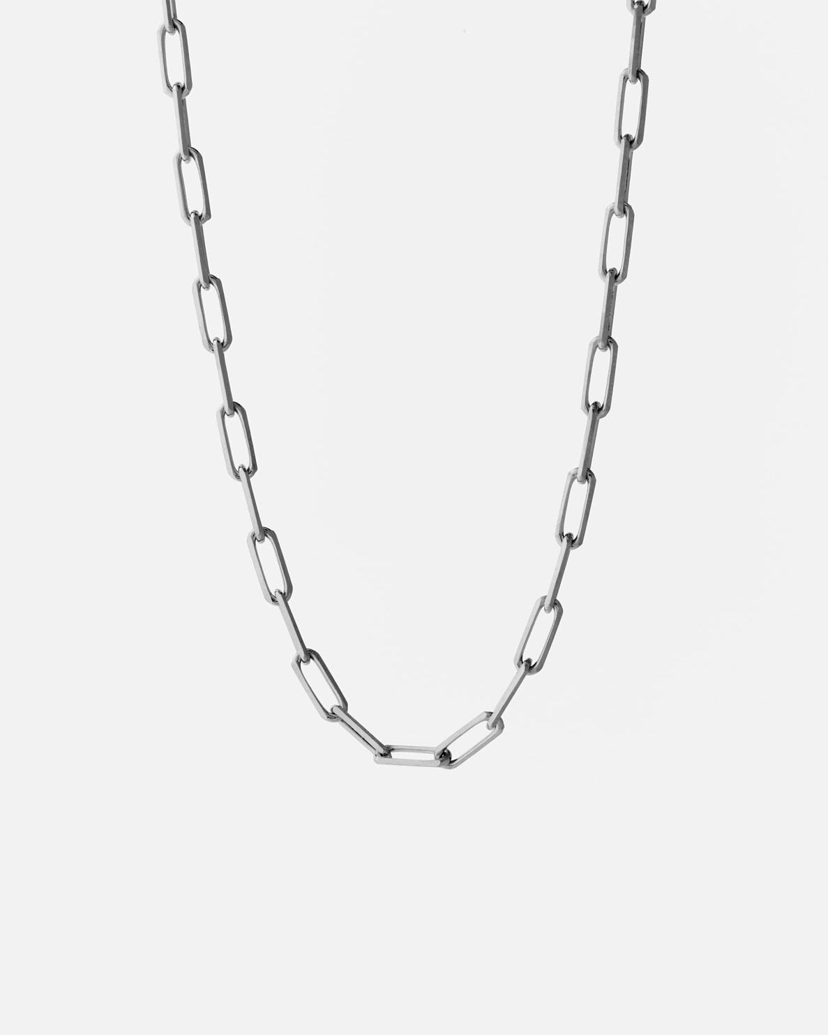Paper Clip Chain Necklace - 925k Sterling Silver