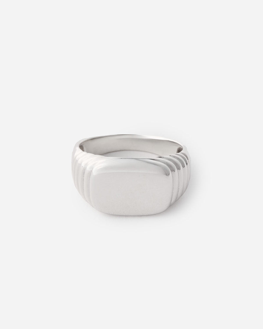 Square Signet Ring for Men - 925k Sterling Silver