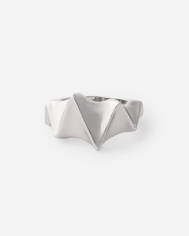 Unique Geometric Wedding Band - 925k Sterling Silver