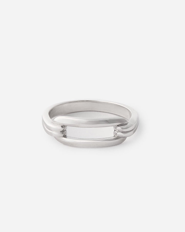 Silver Paper Clip Ring - 925 Sterling Silver