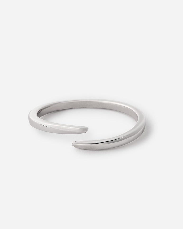 Forged Minimalist Open Ring - 925k Sterling Silver