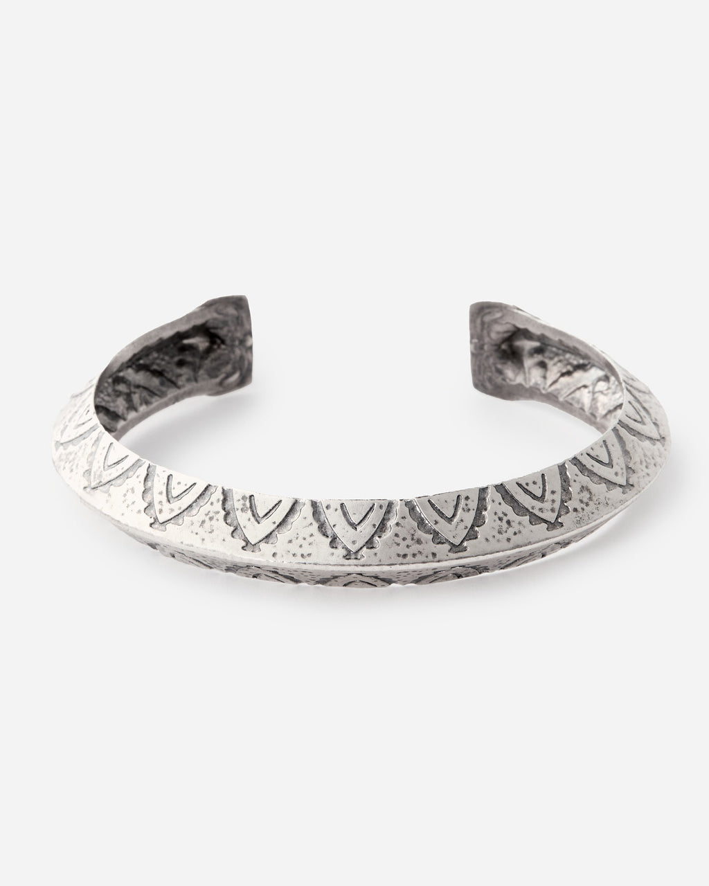 Delicately Engraved Carinated Cuff Bracelet - 925k Sterling Silver