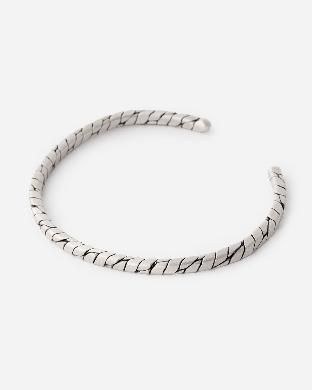 Spiral Design Silver Cuff Bracelet - 925k Sterling Silver