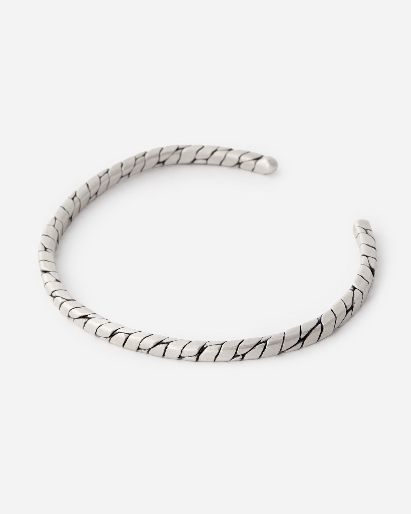 Spiral Design Silver Cuff Bracelet - 925k Sterling Silver