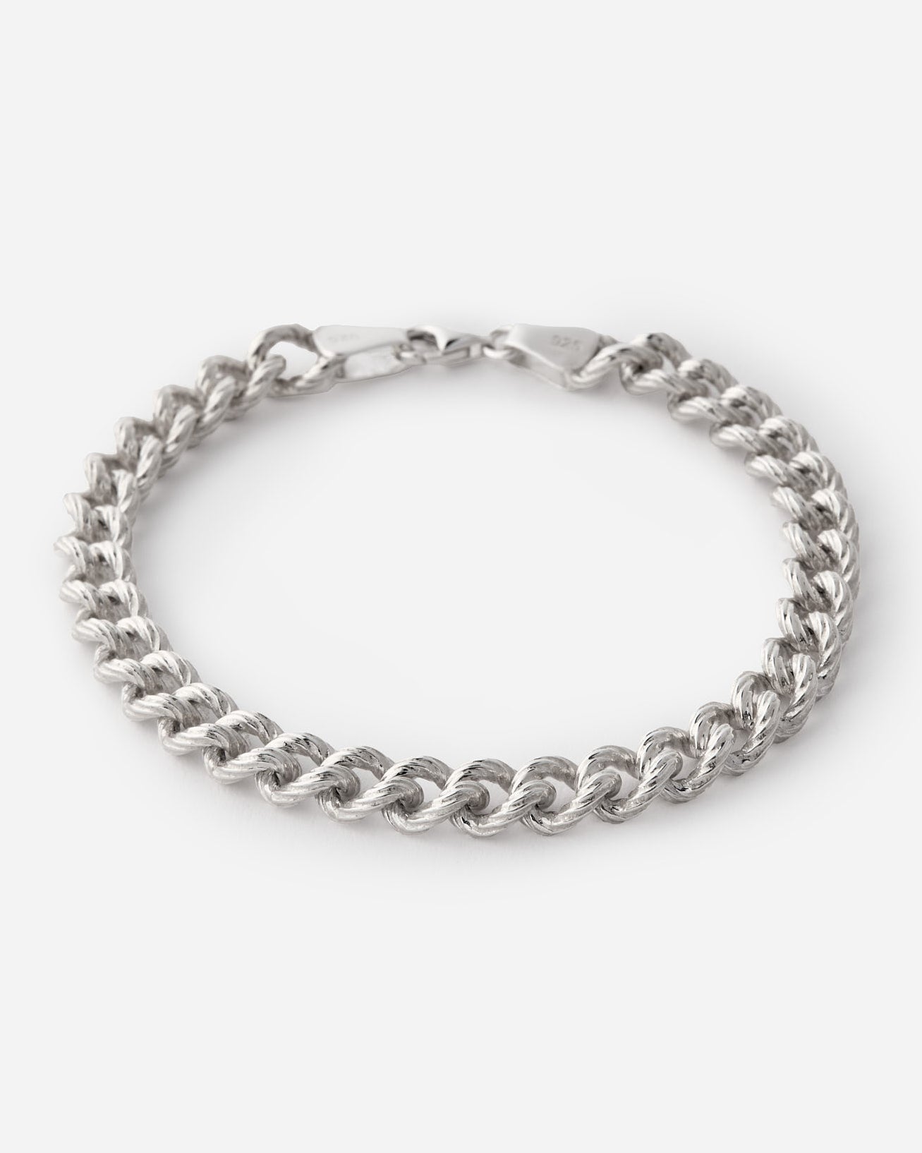 Thick Curb Chain Bracelet - 925k Sterling Silver