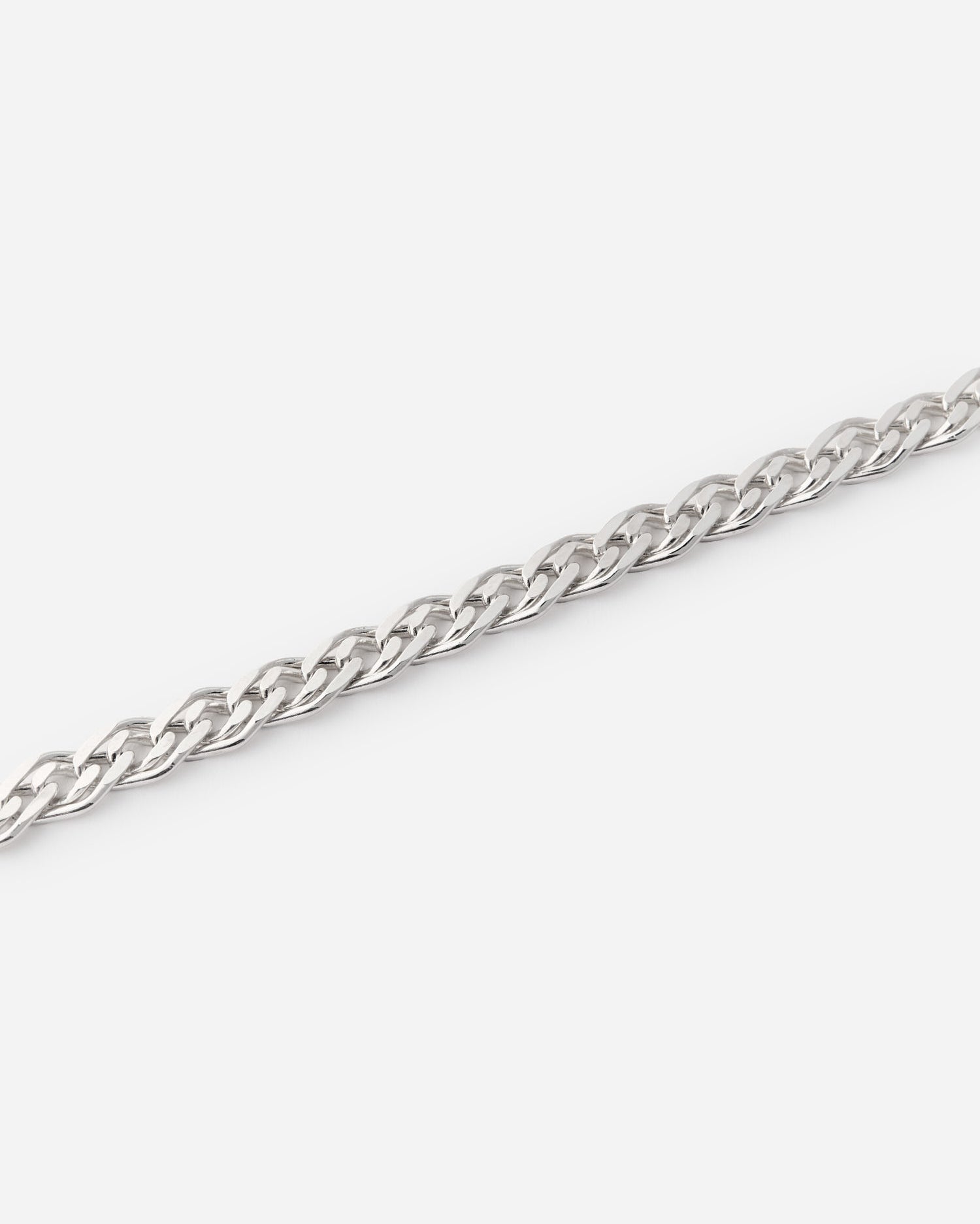 Intertwined Thin and Thick Curb Chain Bracelet - 925k Sterling Silver