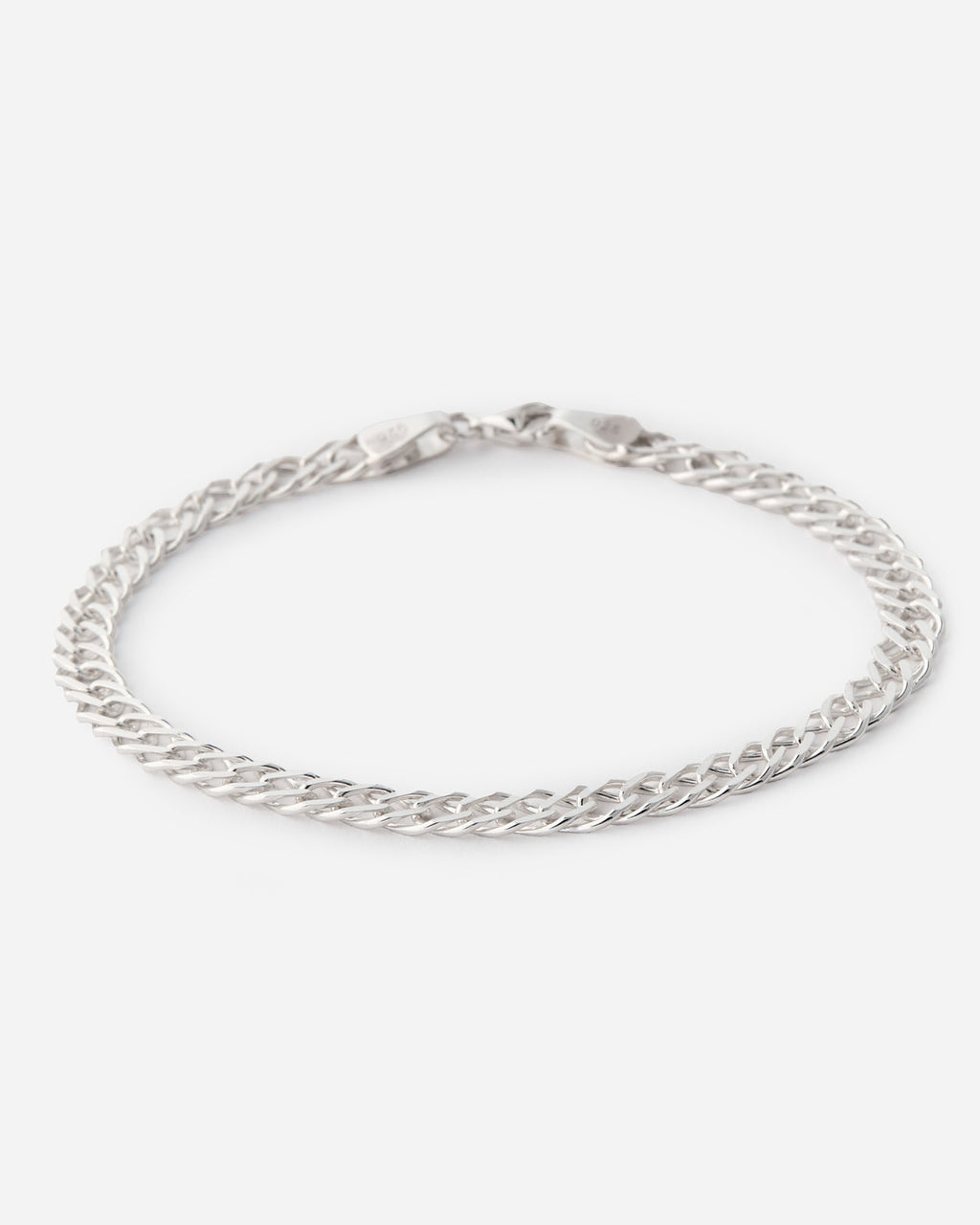 Braided Double Chain Bracelet - 925k Sterling Silver