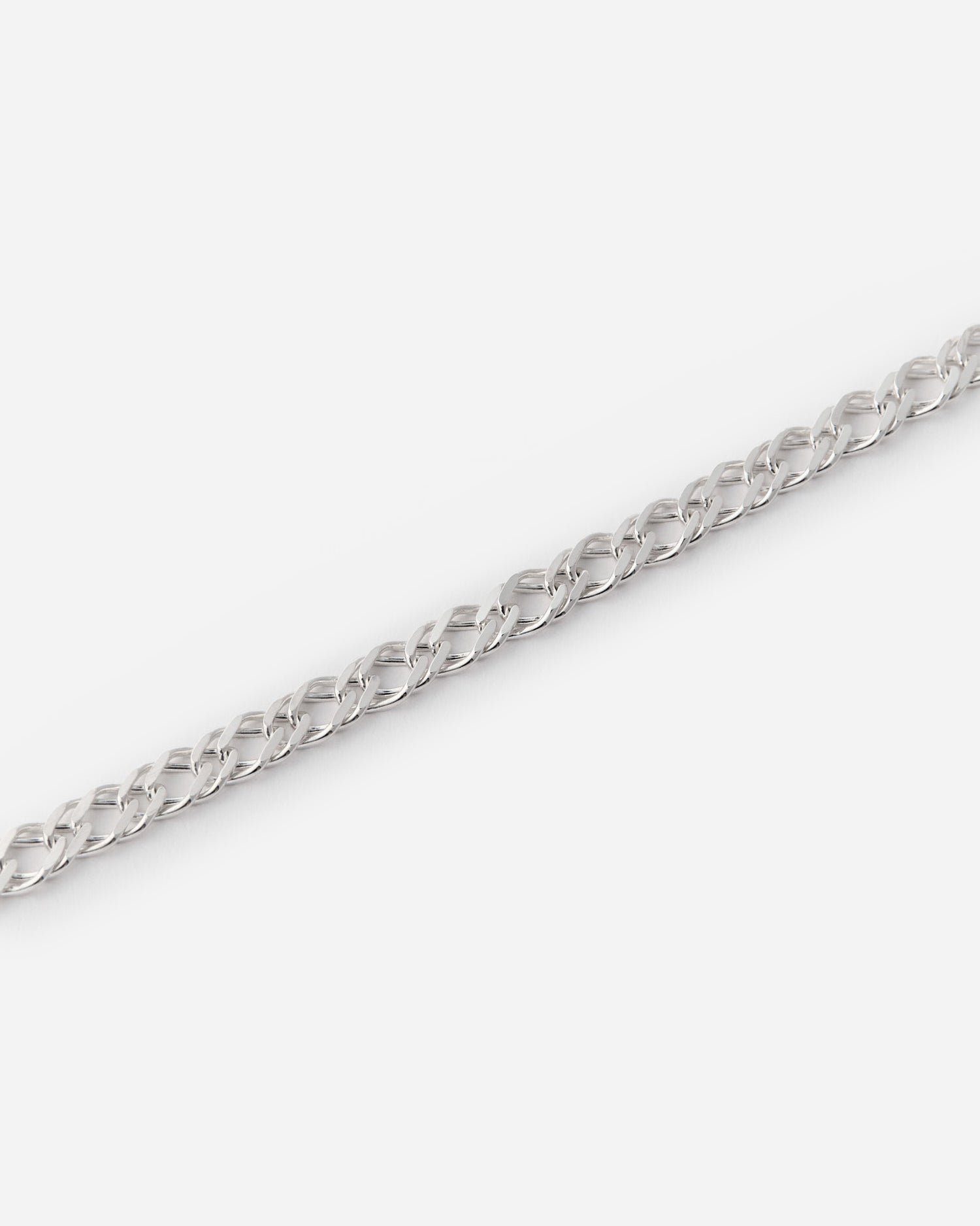 Braided Double Chain Bracelet - 925k Sterling Silver