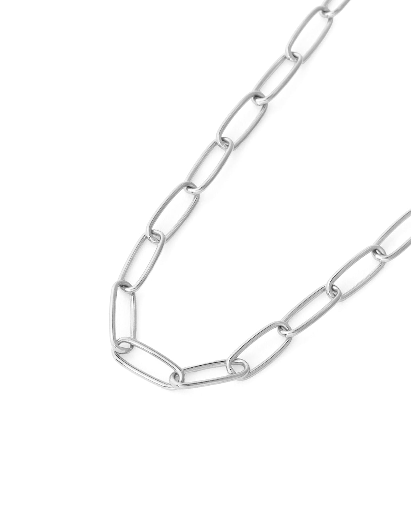 Bold Paper Clip Chain Necklace - 925k Sterling Silver