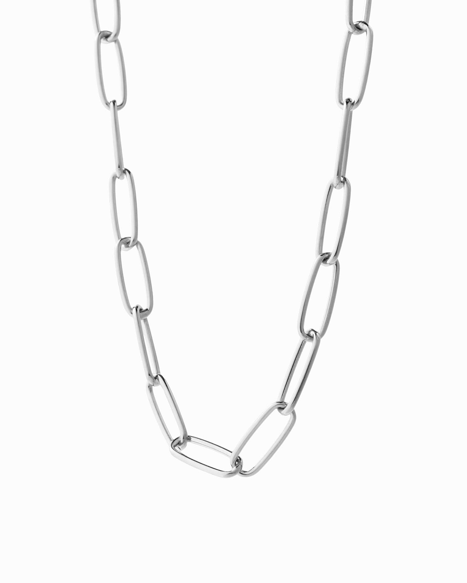 Bold Paper Clip Chain Necklace - 925k Sterling Silver