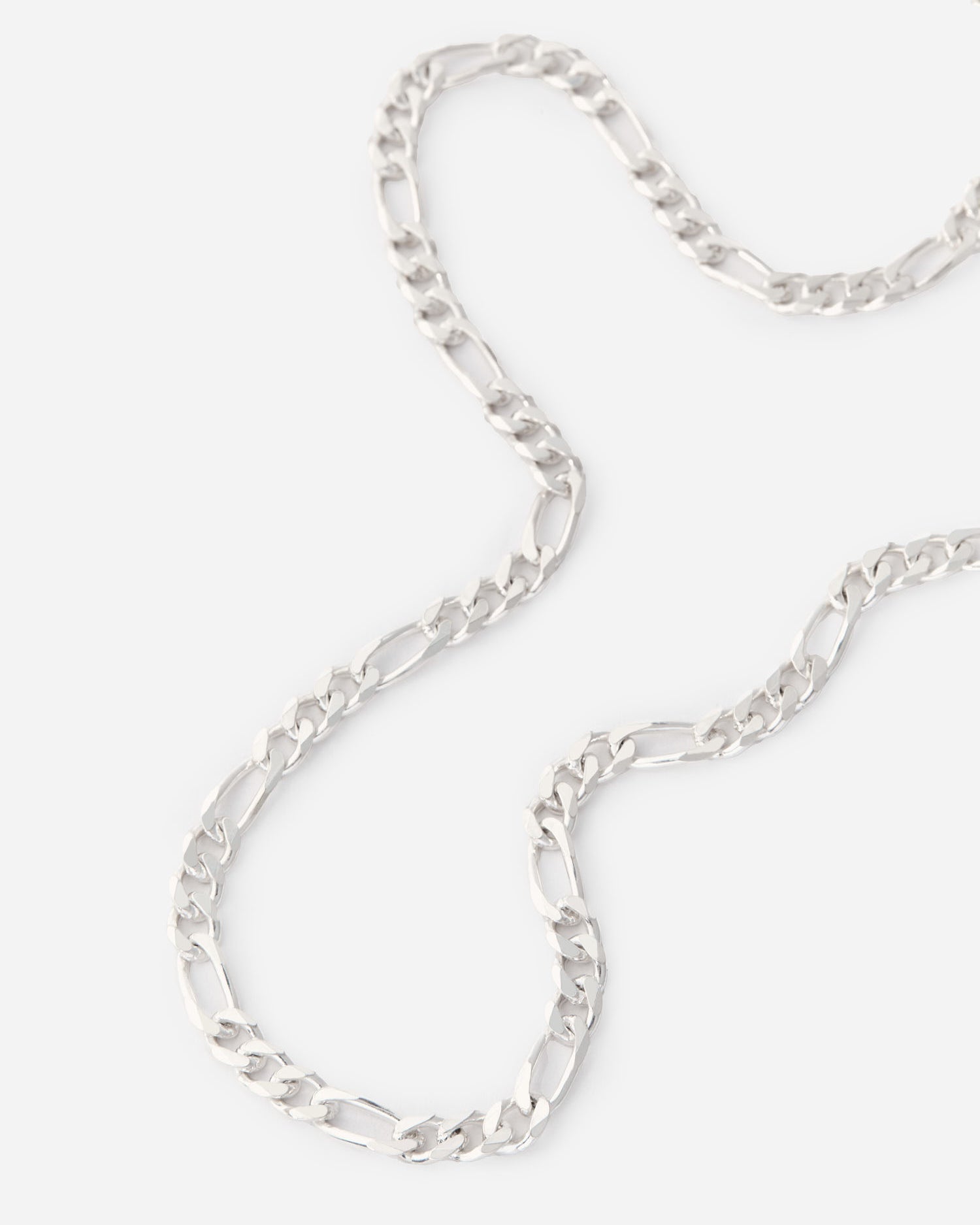 Figaro Chain Necklace - 925k Sterling Silver