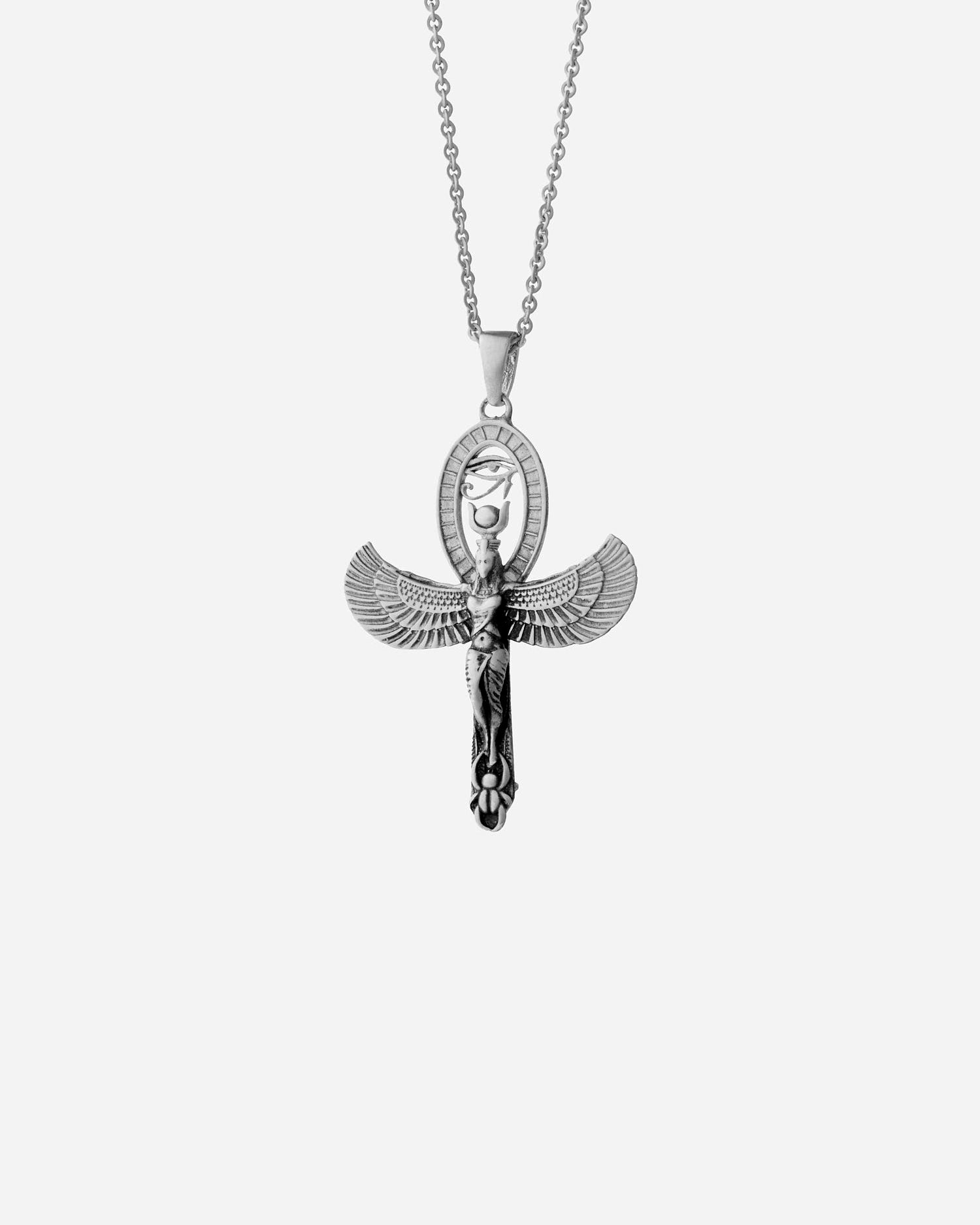 Isis Pendant, Egyptian Goddess Necklace - 925k Sterling Silver