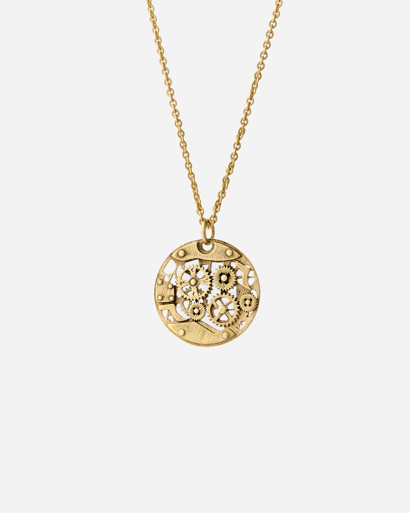 Watch Mechanism Locket Men's Silver Necklace - 18k Gold Vermeil