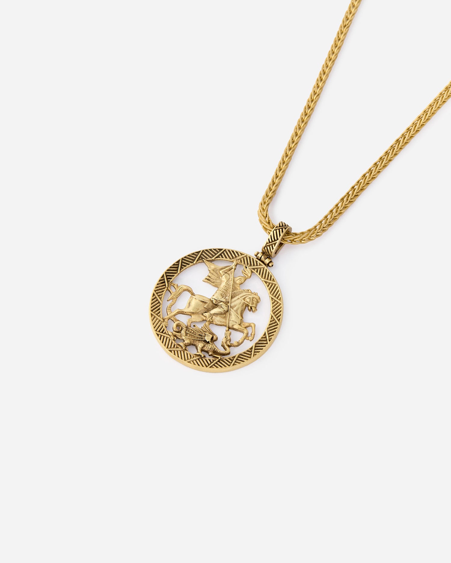 Silver Saint George Necklace - 18k Gold Vermeil