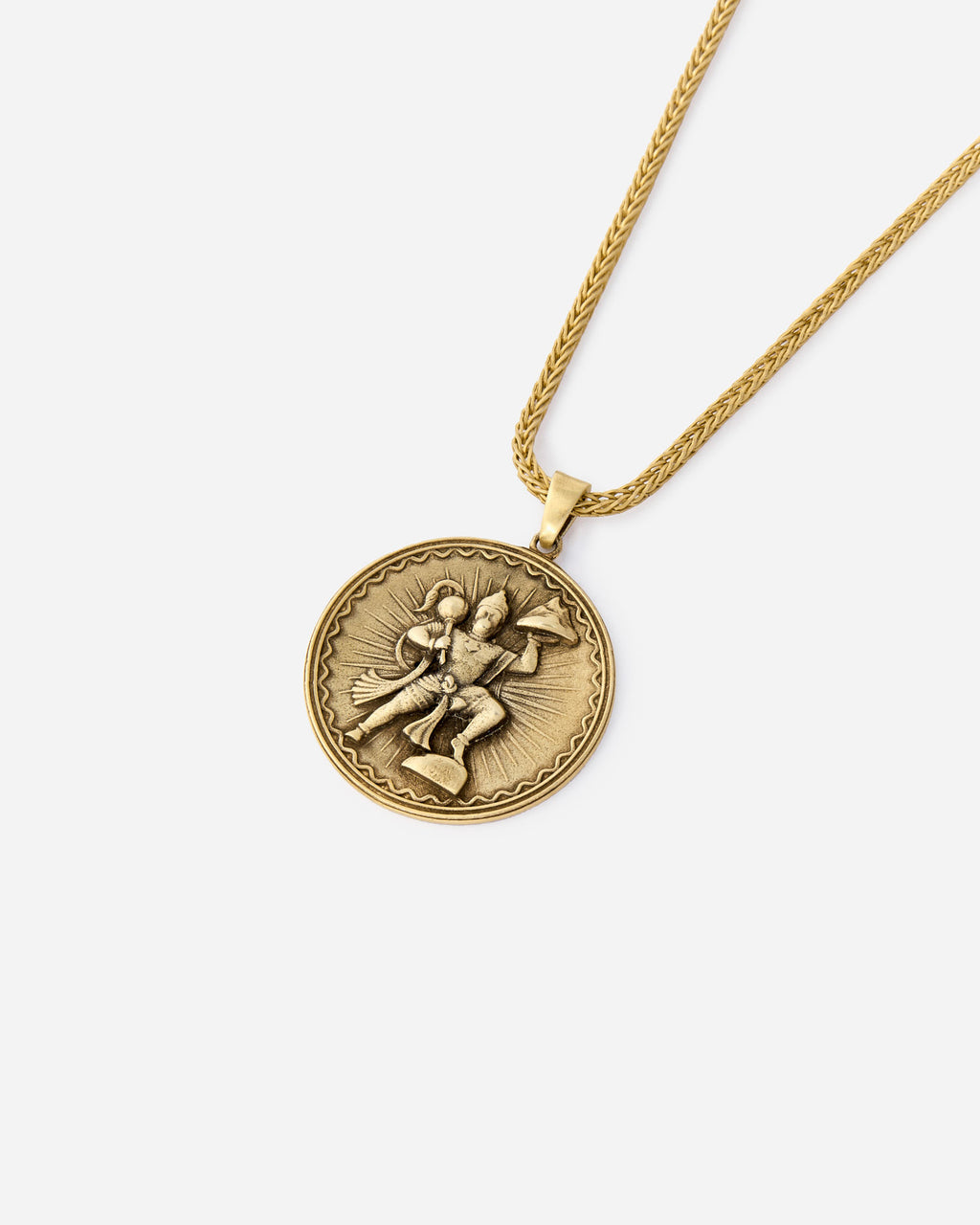 Hanuman Medallion Necklace - 18k Gold Vermeil