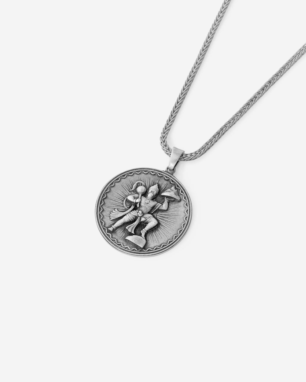Hanuman Medallion Necklace - 925k Sterling Silver