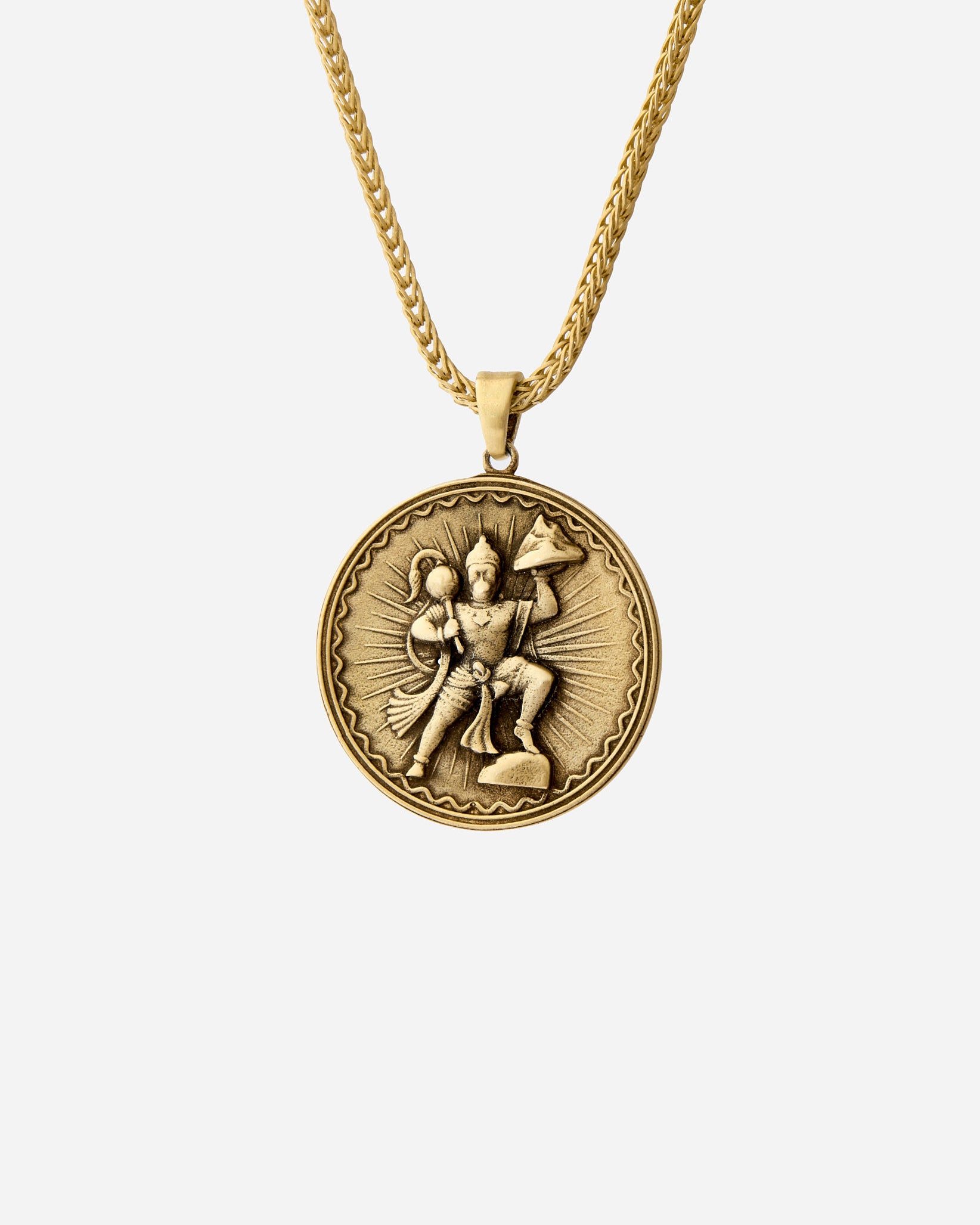 Hanuman Medallion Necklace - 18k Gold Vermeil