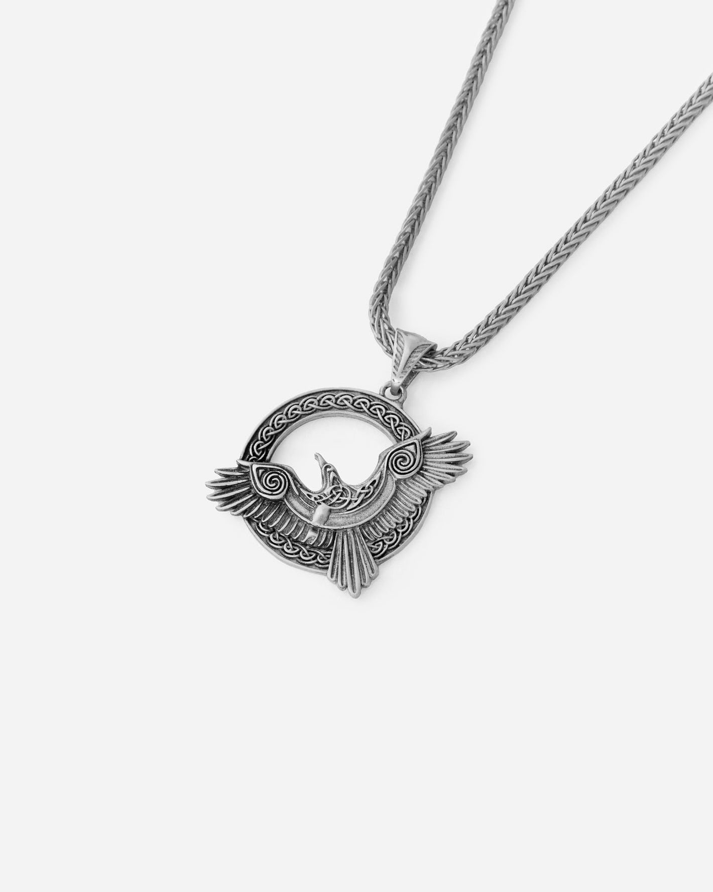 Nordic Mythology Eagle Pendant Necklace - 925k Sterling Silver