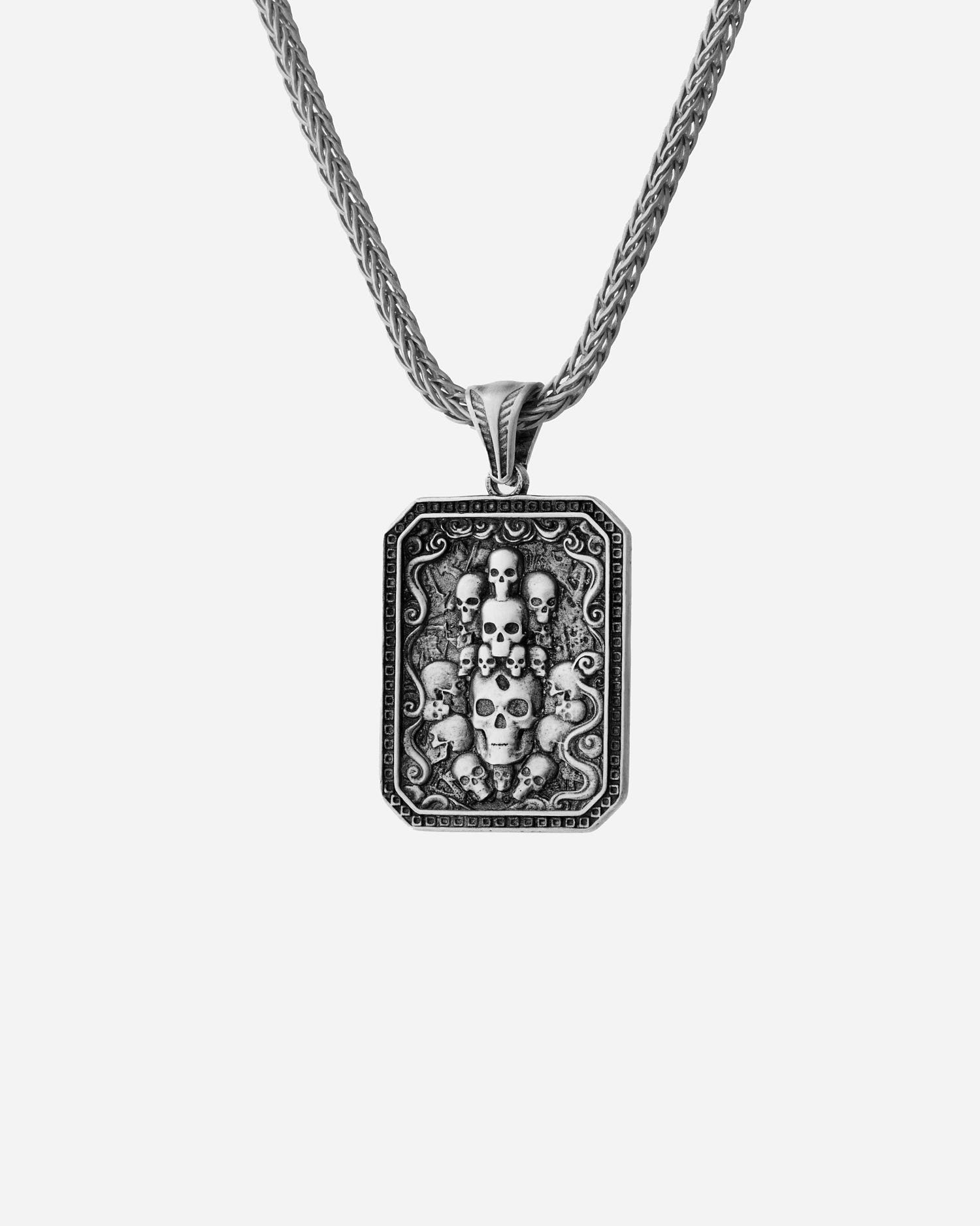 Skull Pendant Necklace - 925k Sterling Silver