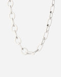Oval Doch Design Silver Necklace - 925k Sterling Silver