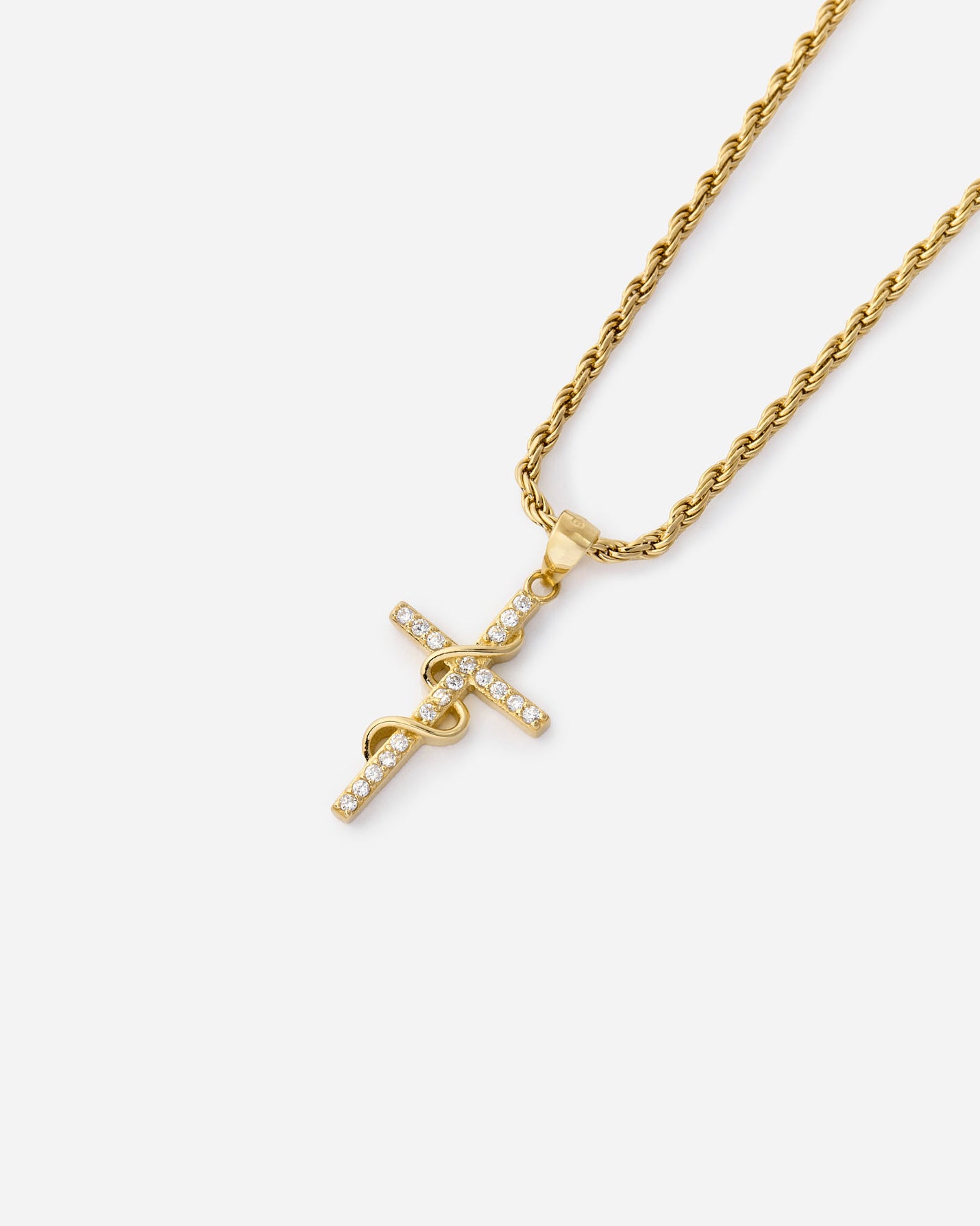 Serpent Cross Pendant Necklace - 18k Gold Vermeil