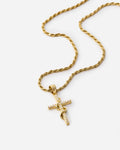 Serpent Cross Pendant Necklace - 18k Gold Vermeil
