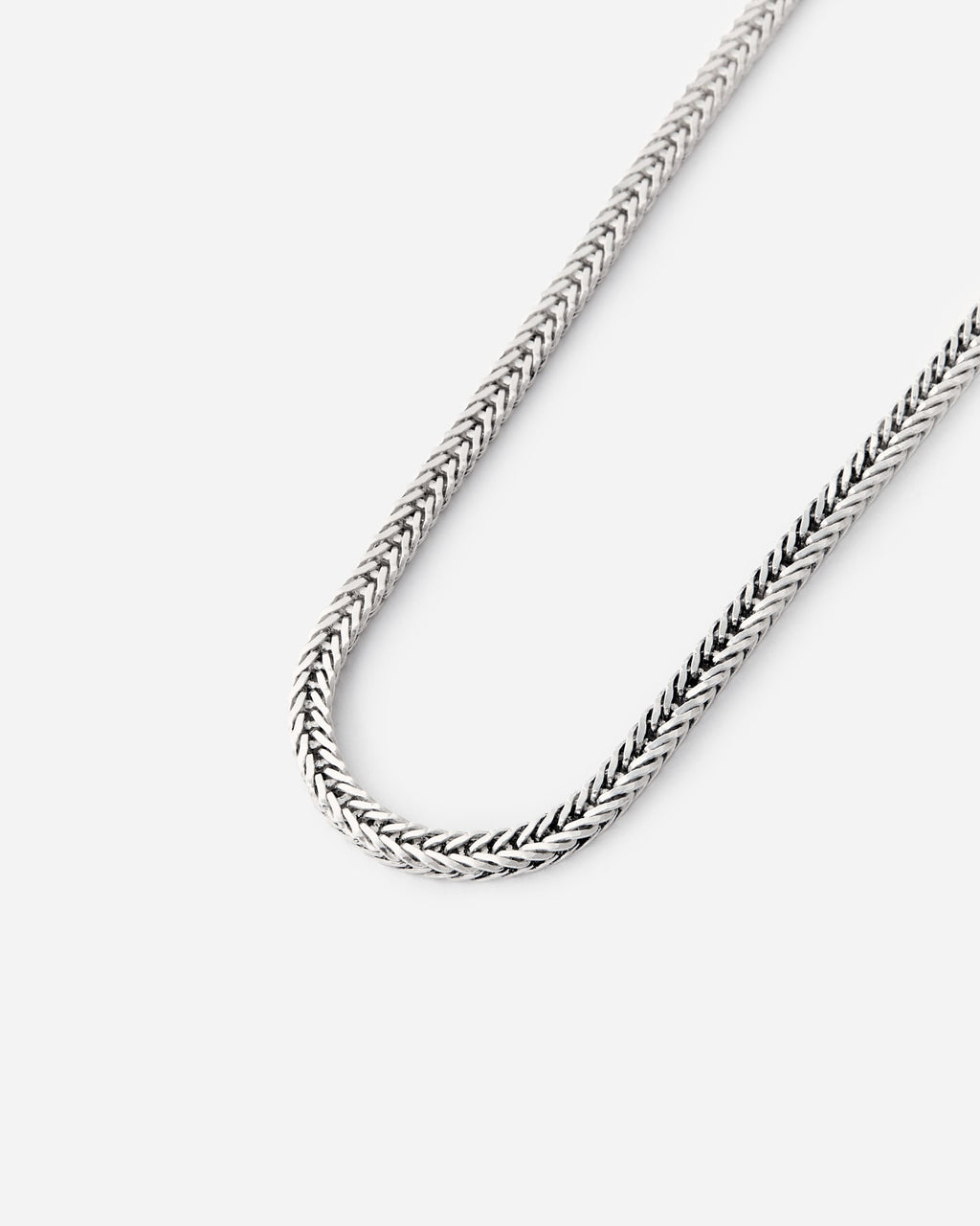 Double Braided Chain Necklace - 925k Sterling Silver