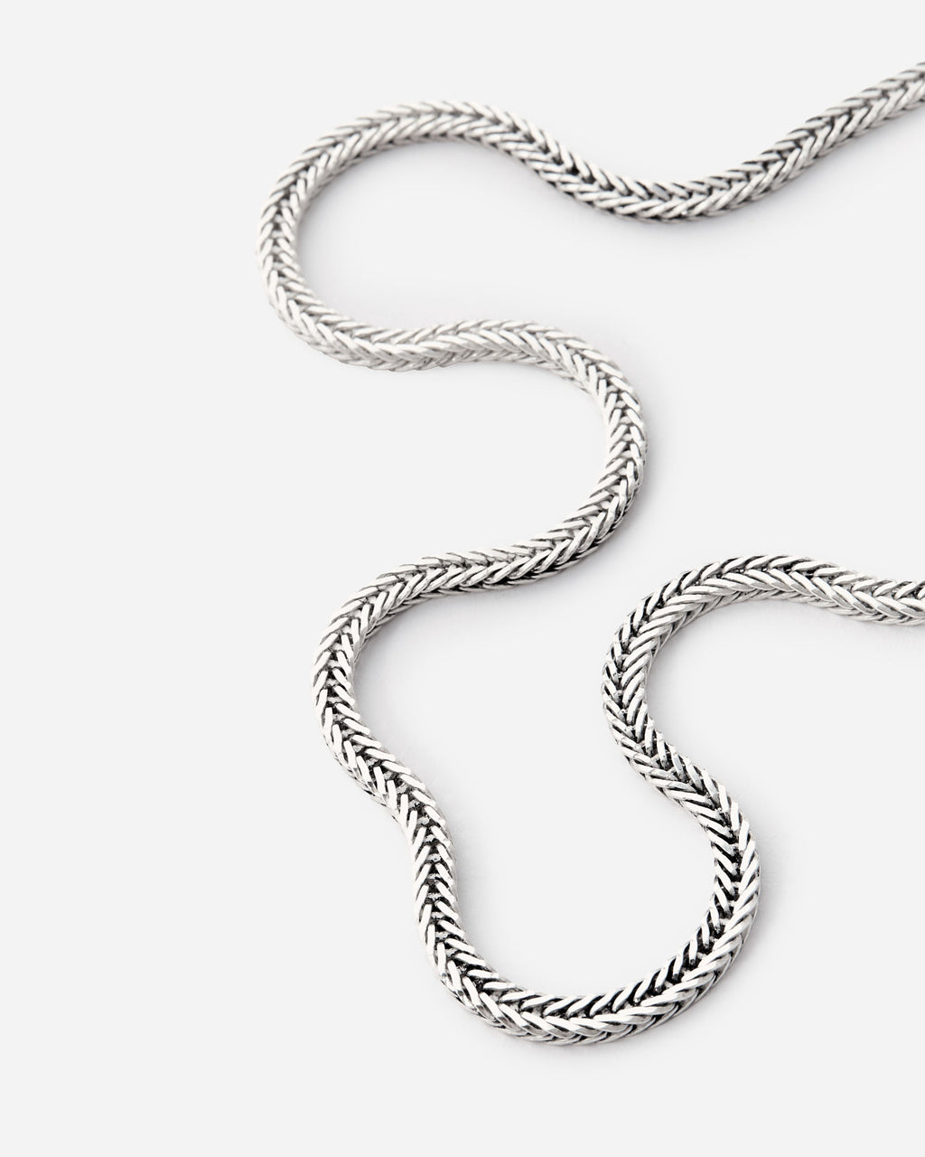 Double Braided Chain Necklace - 925k Sterling Silver