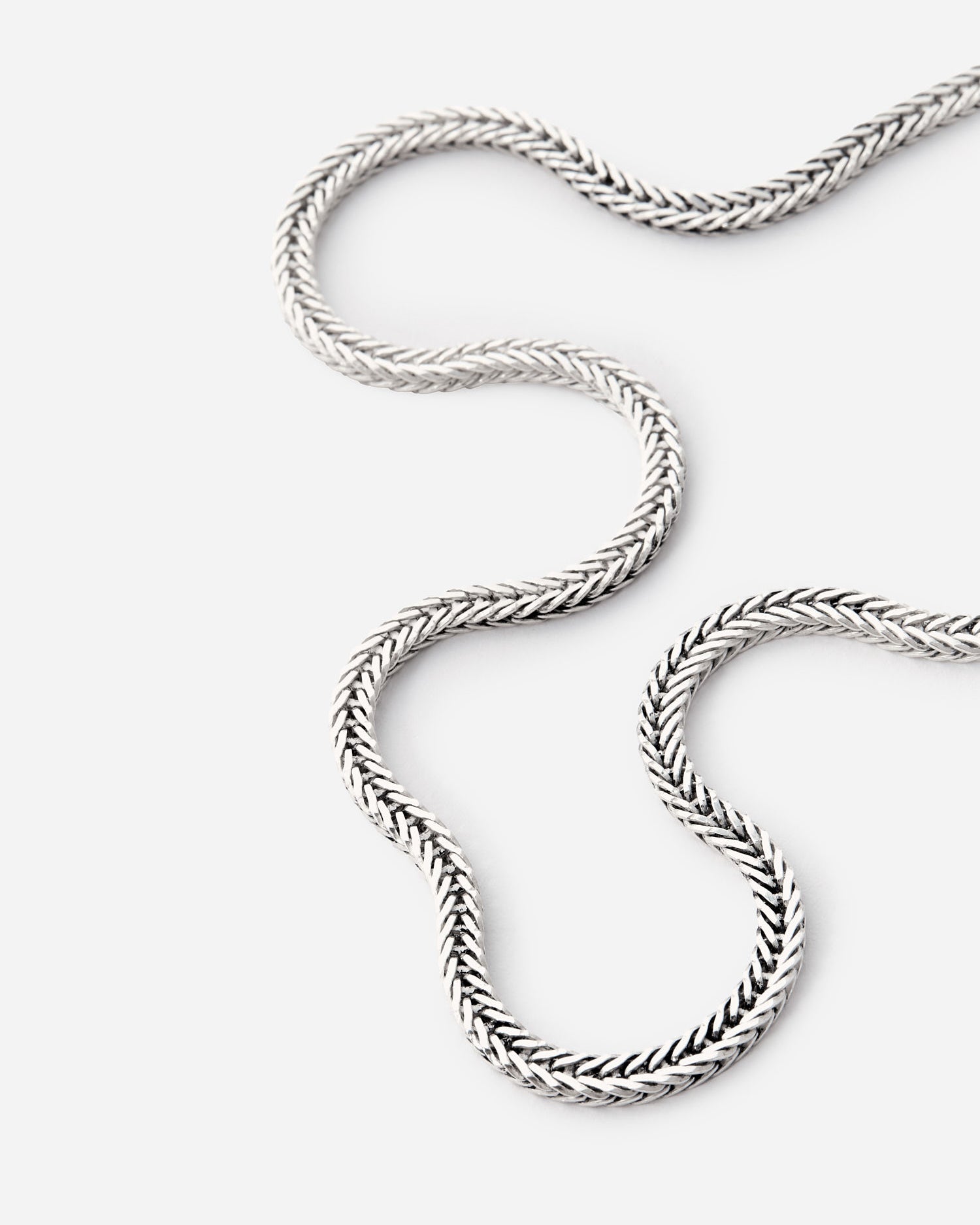 Double Braided Chain Necklace - 925k Sterling Silver