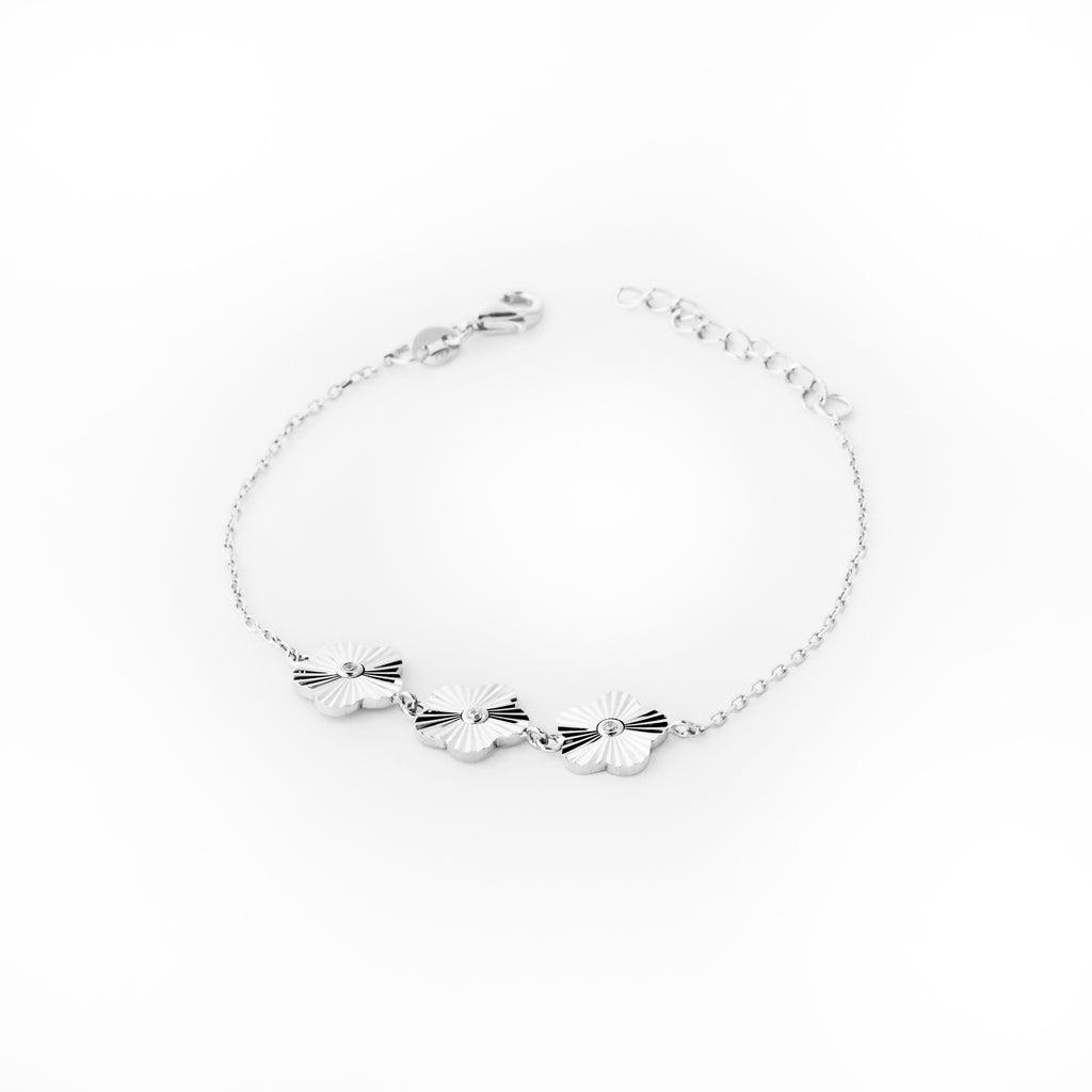 Cubic Zirconia Dainty Flower Bracelet - Flower Jewelry