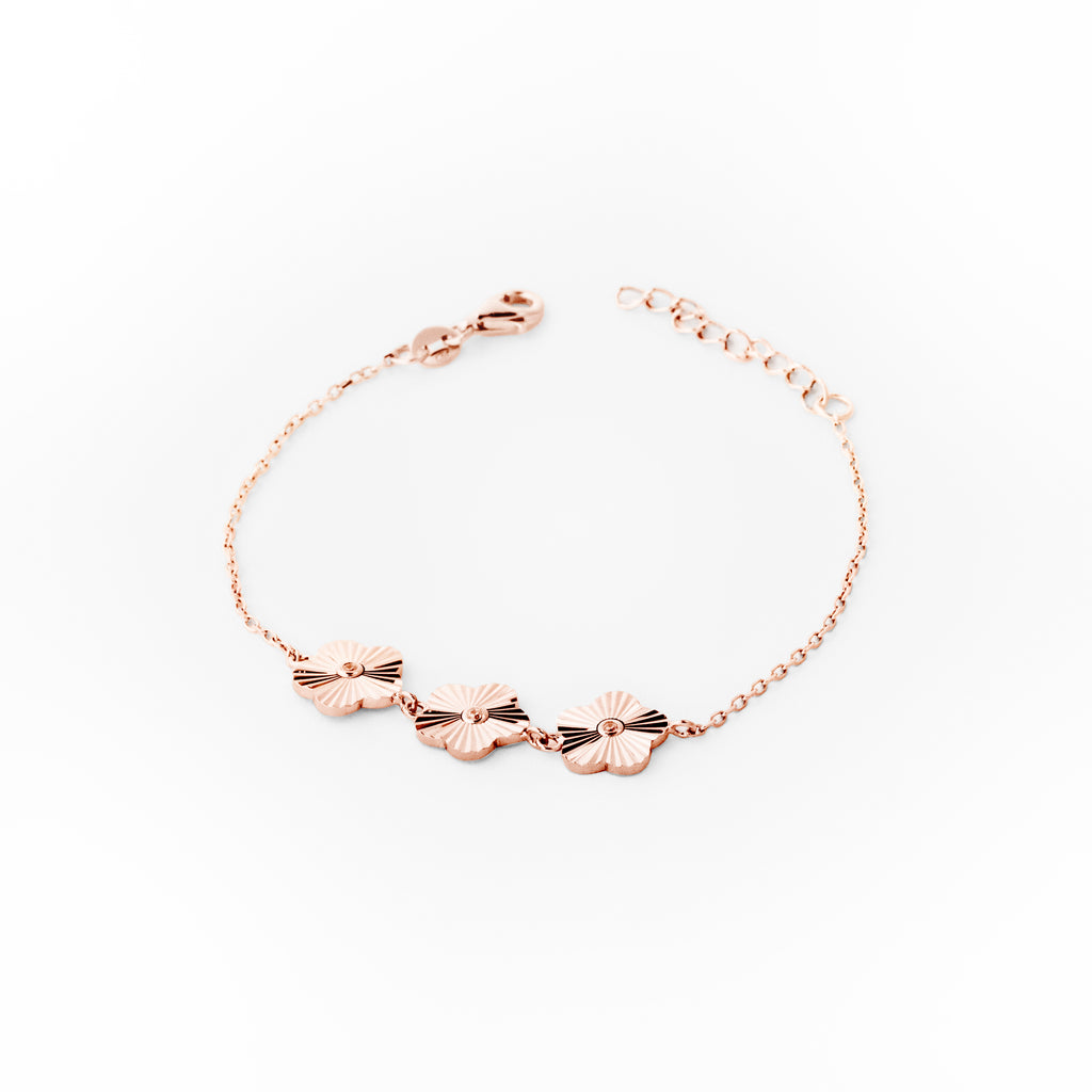 Cubic Zirconia Dainty Flower Bracelet - Flower Jewelry