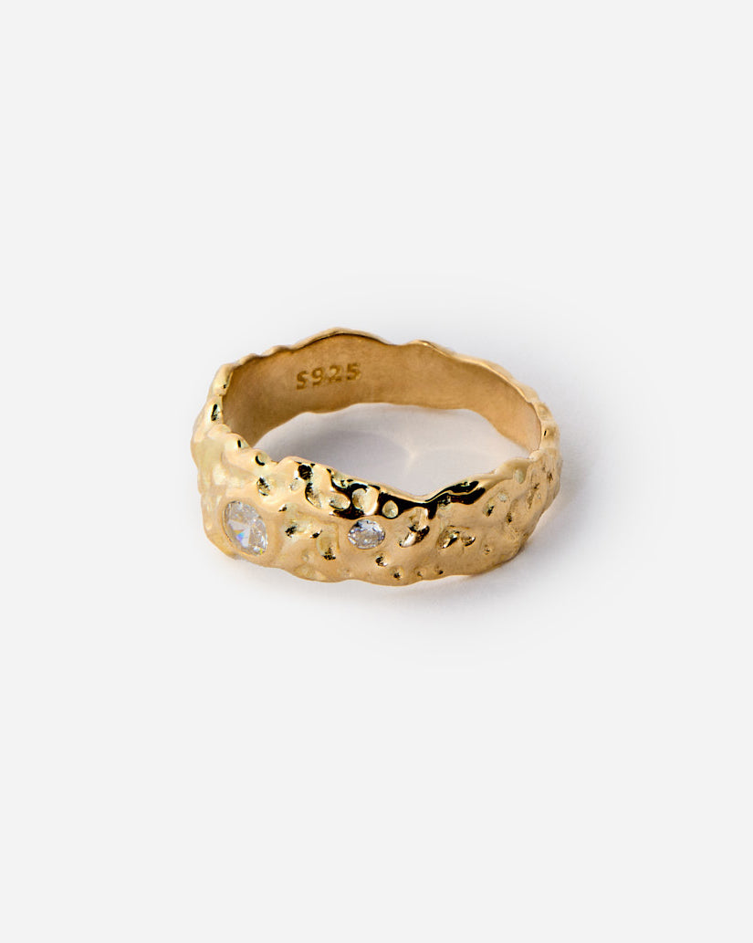 Organic Textured Gold Ring - 18k Gold Vermeil